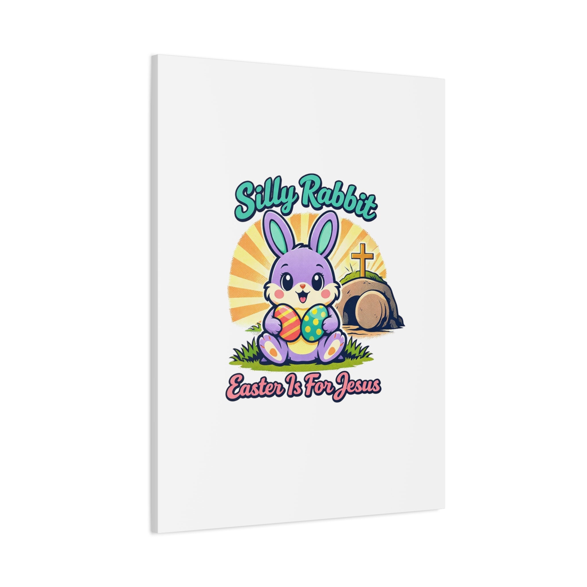 Easter Is For Jesus Bunny Canvas | Easter Christian, Faith-Based Pastel Retro
