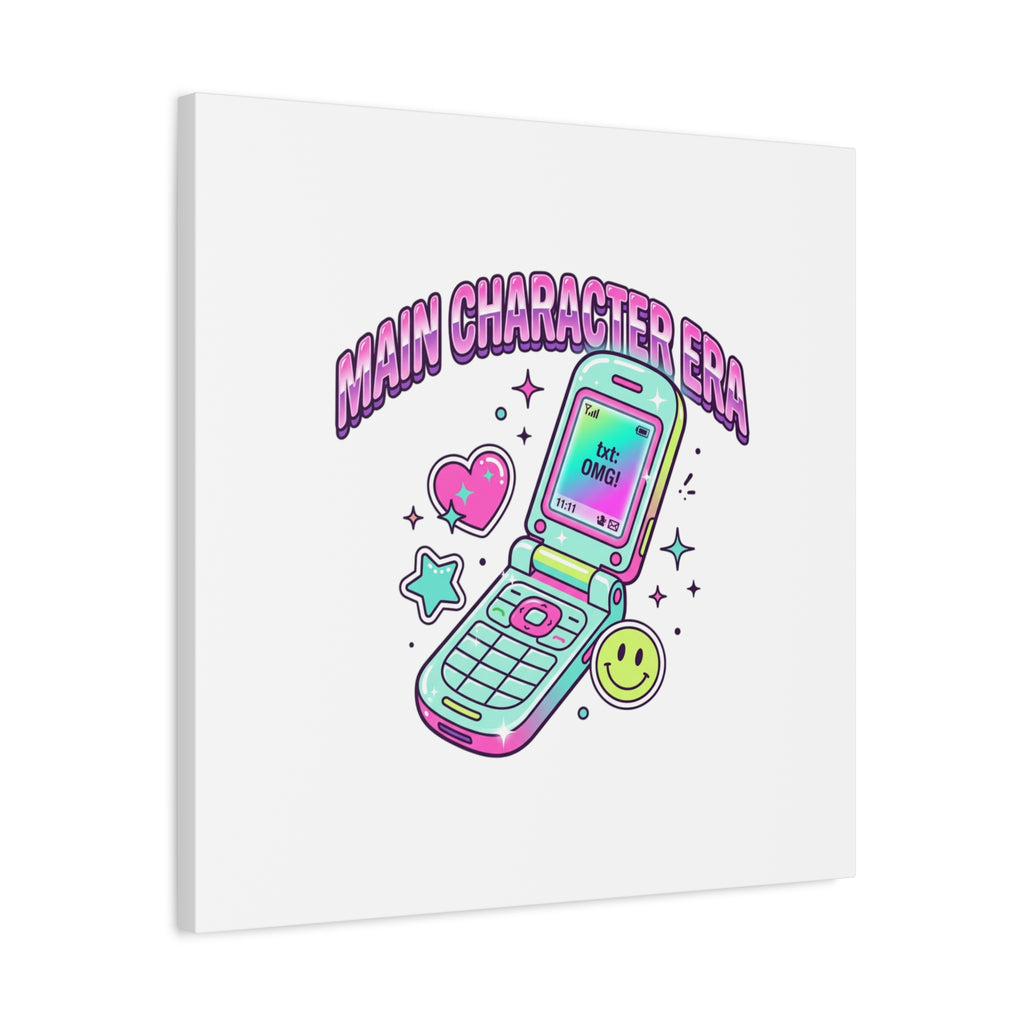 Main Character Era Canvas | Y2K Aesthetic, Retro Flip Phone Wall Art