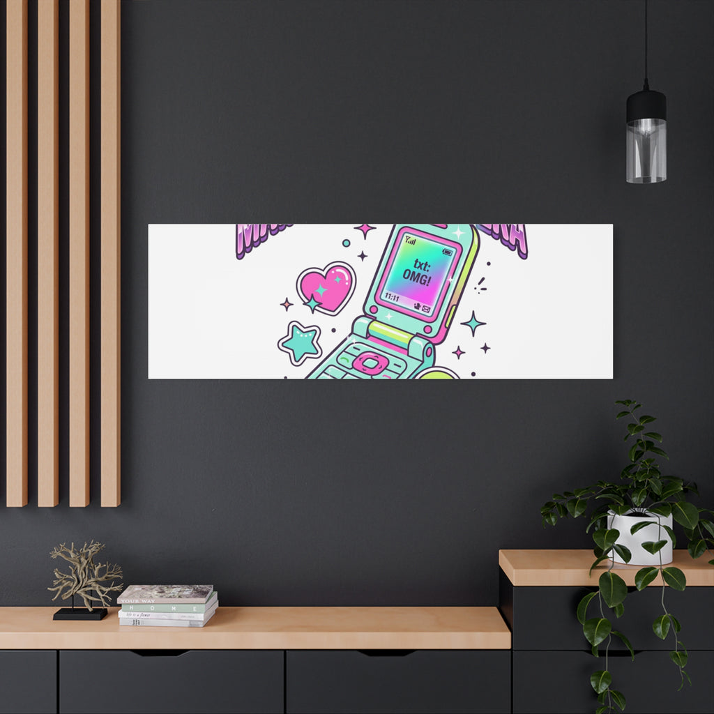 Main Character Era Canvas | Y2K Aesthetic, Retro Flip Phone Wall Art