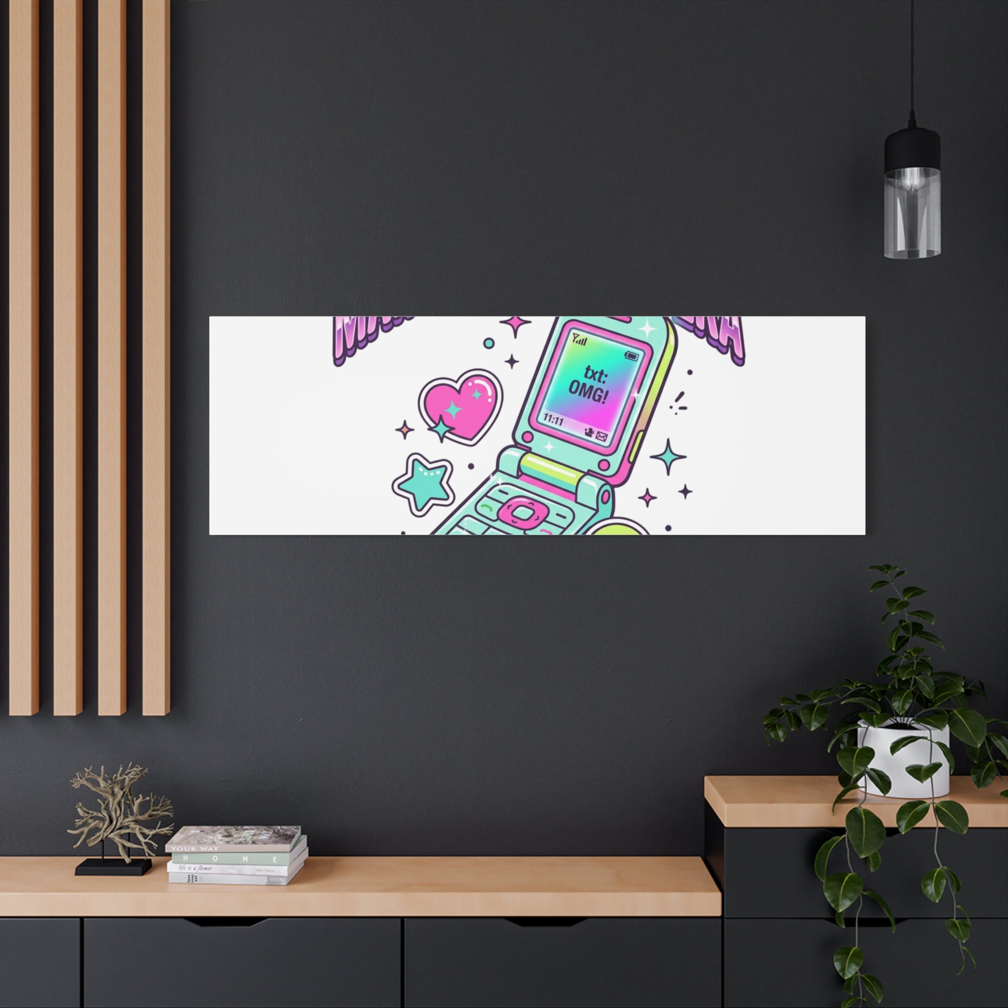 Main Character Era Canvas | Y2K Aesthetic, Retro Flip Phone Wall Art
