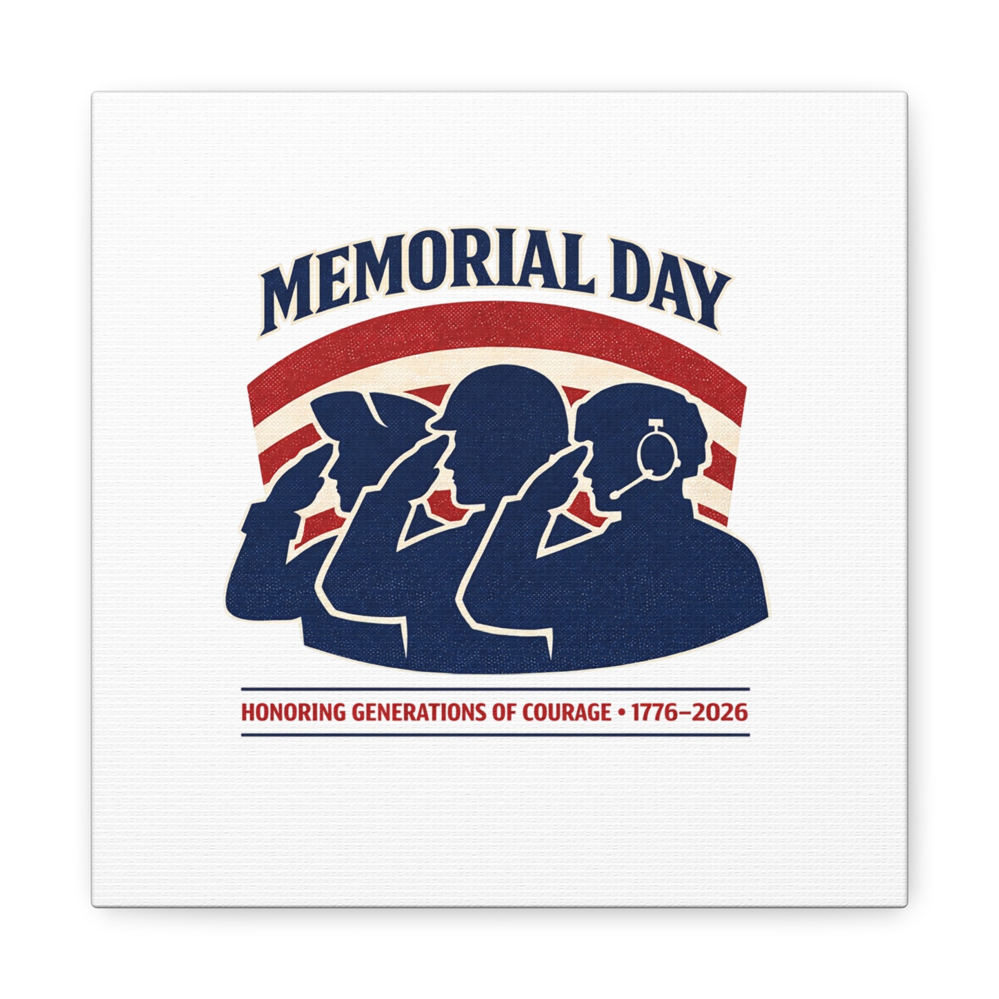 Memorial Day 1776–2026 Canvas | USA 250, patriotic vintage distressed