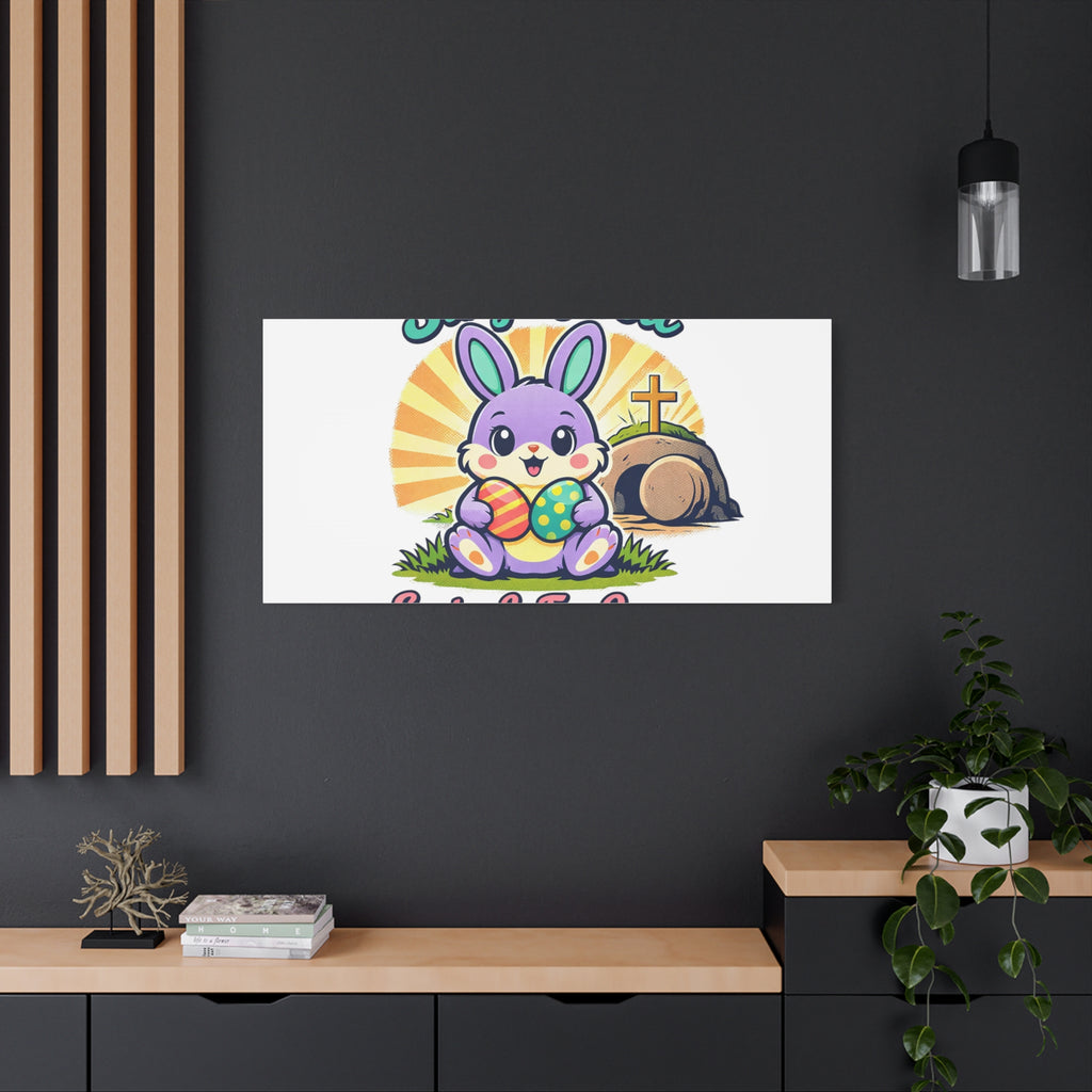 Easter Is For Jesus Bunny Canvas | Easter Christian, Faith-Based Pastel Retro