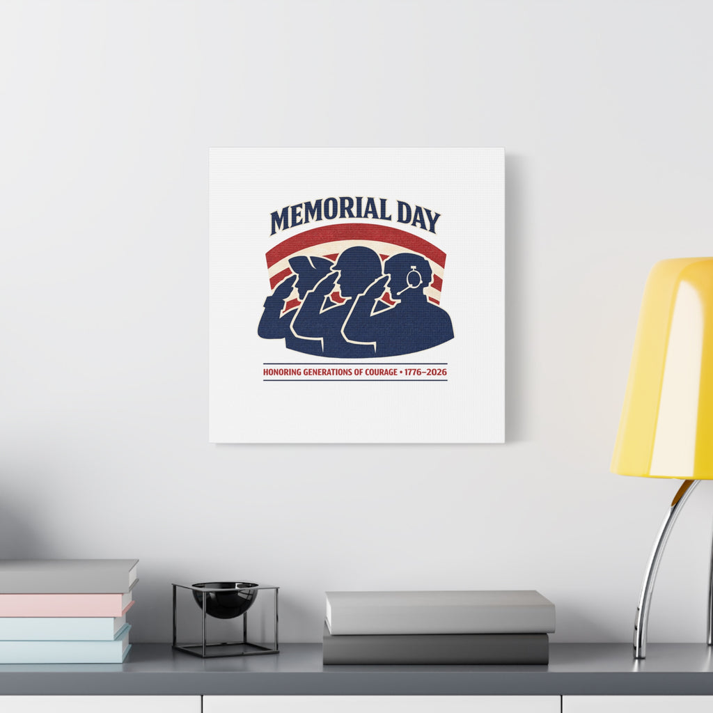 Memorial Day 1776–2026 Canvas | USA 250, patriotic vintage distressed