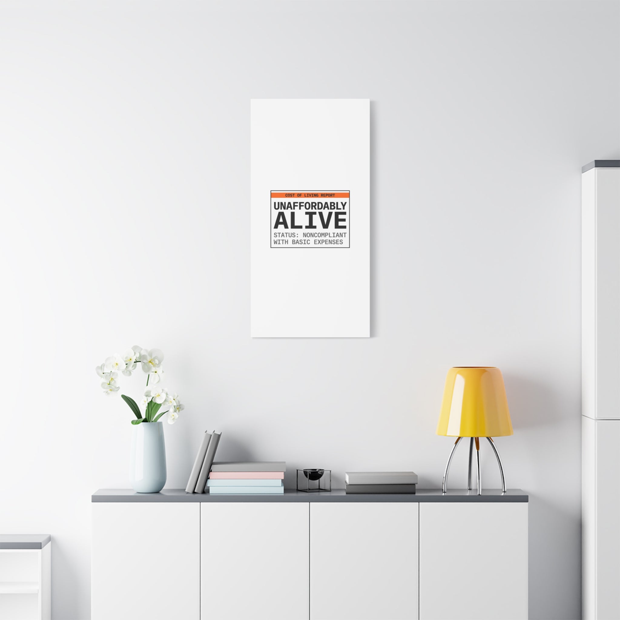 Unaffordably Alive Canvas | cost of living crisis, receipt aesthetic