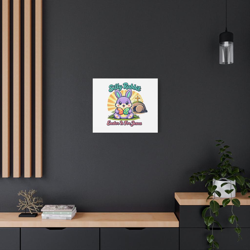 Easter Is For Jesus Bunny Canvas | Easter Christian, Faith-Based Pastel Retro