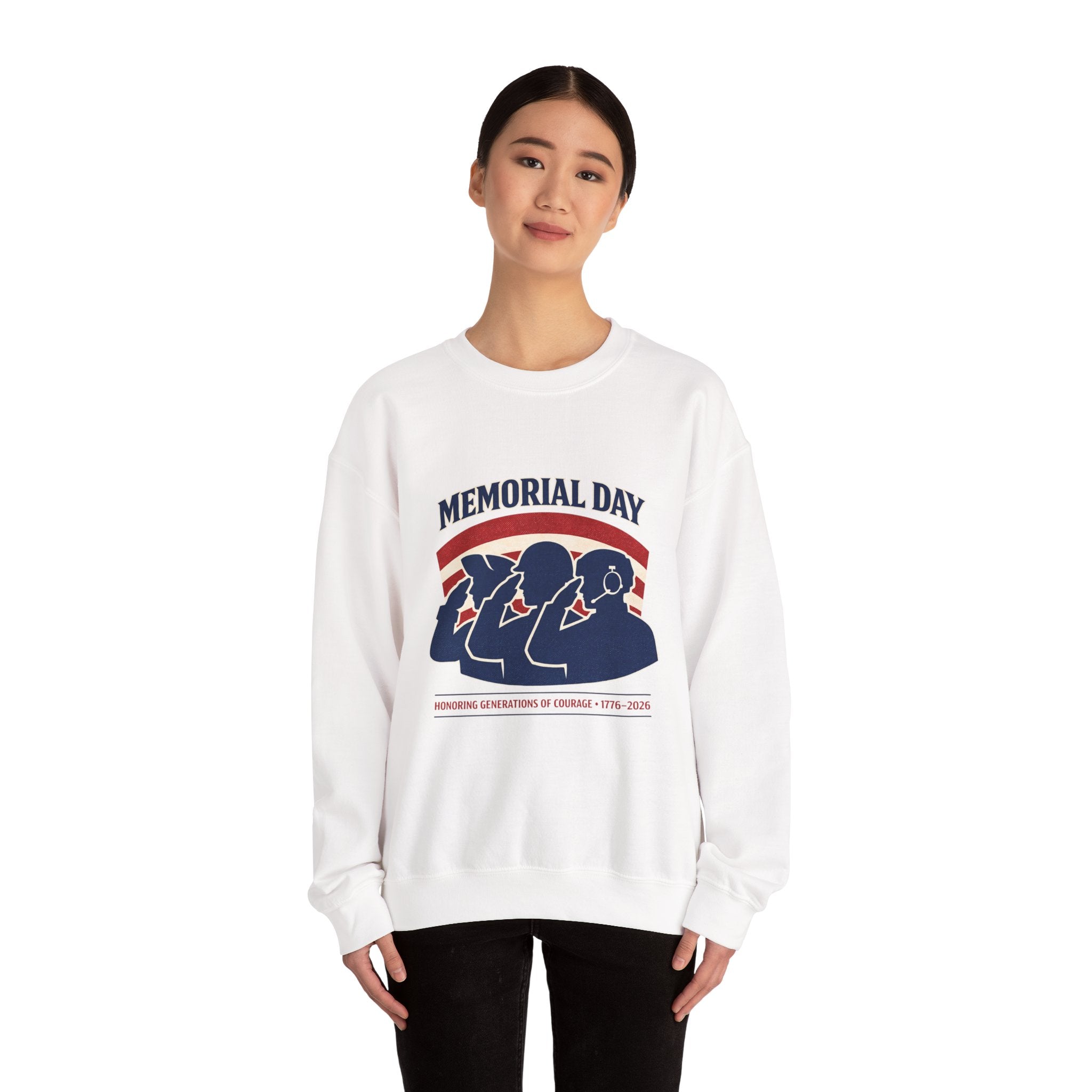 Memorial Day 1776–2026 Crewneck Sweatshirt | USA 250, vintage distressed patriotic