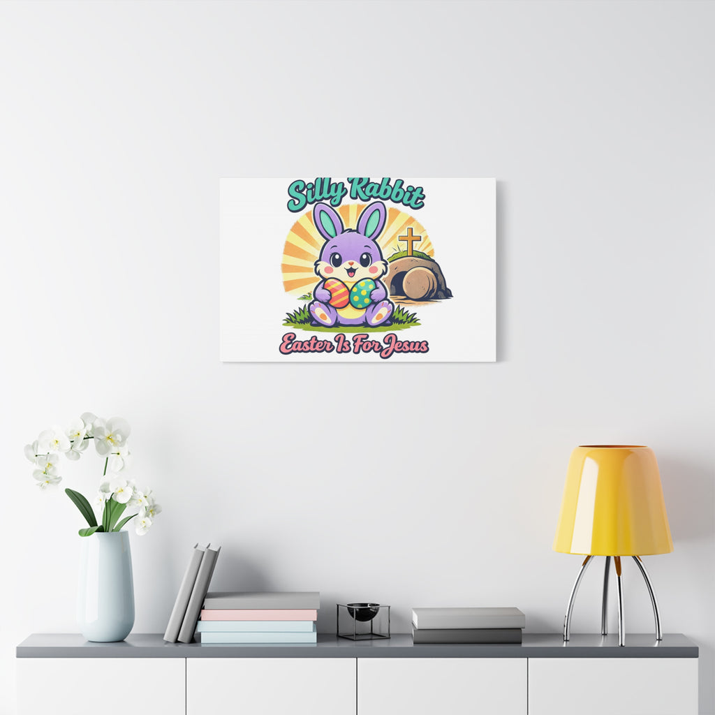 Easter Is For Jesus Bunny Canvas | Easter Christian, Faith-Based Pastel Retro