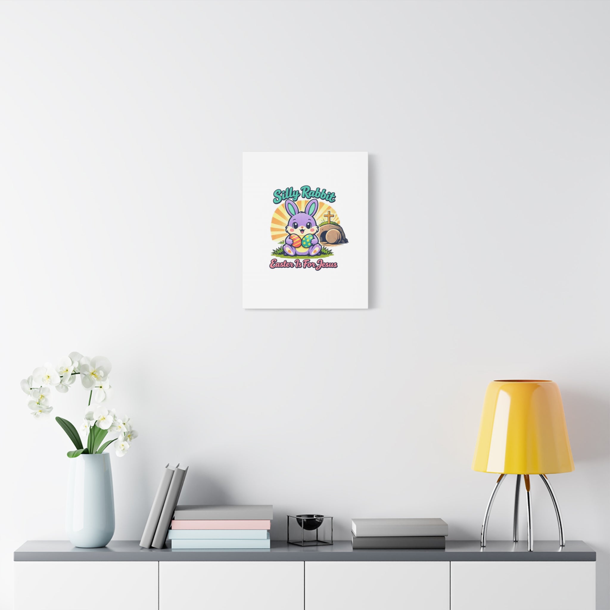 Easter Is For Jesus Bunny Canvas | Easter Christian, Faith-Based Pastel Retro