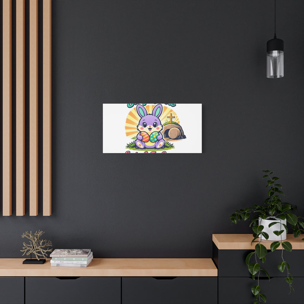 Easter Is For Jesus Bunny Canvas | Easter Christian, Faith-Based Pastel Retro