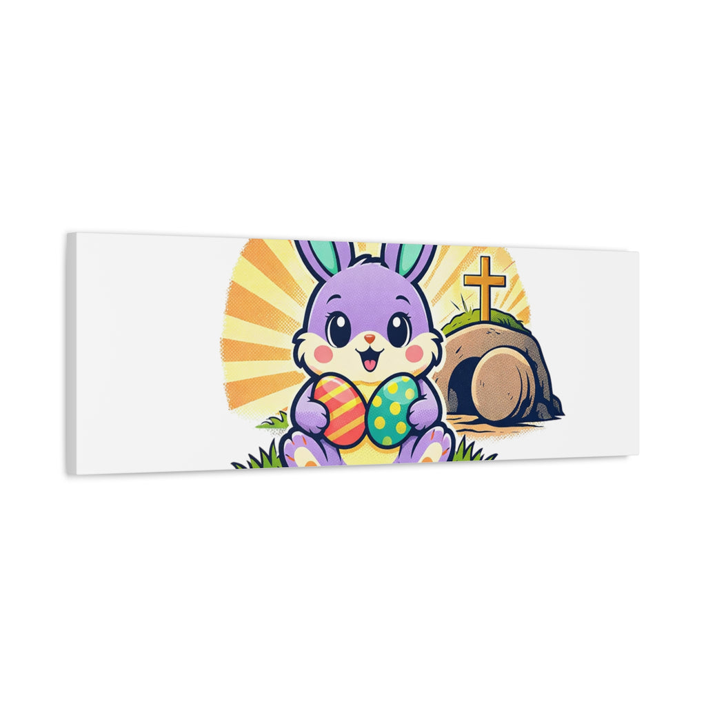 Easter Is For Jesus Bunny Canvas | Easter Christian, Faith-Based Pastel Retro