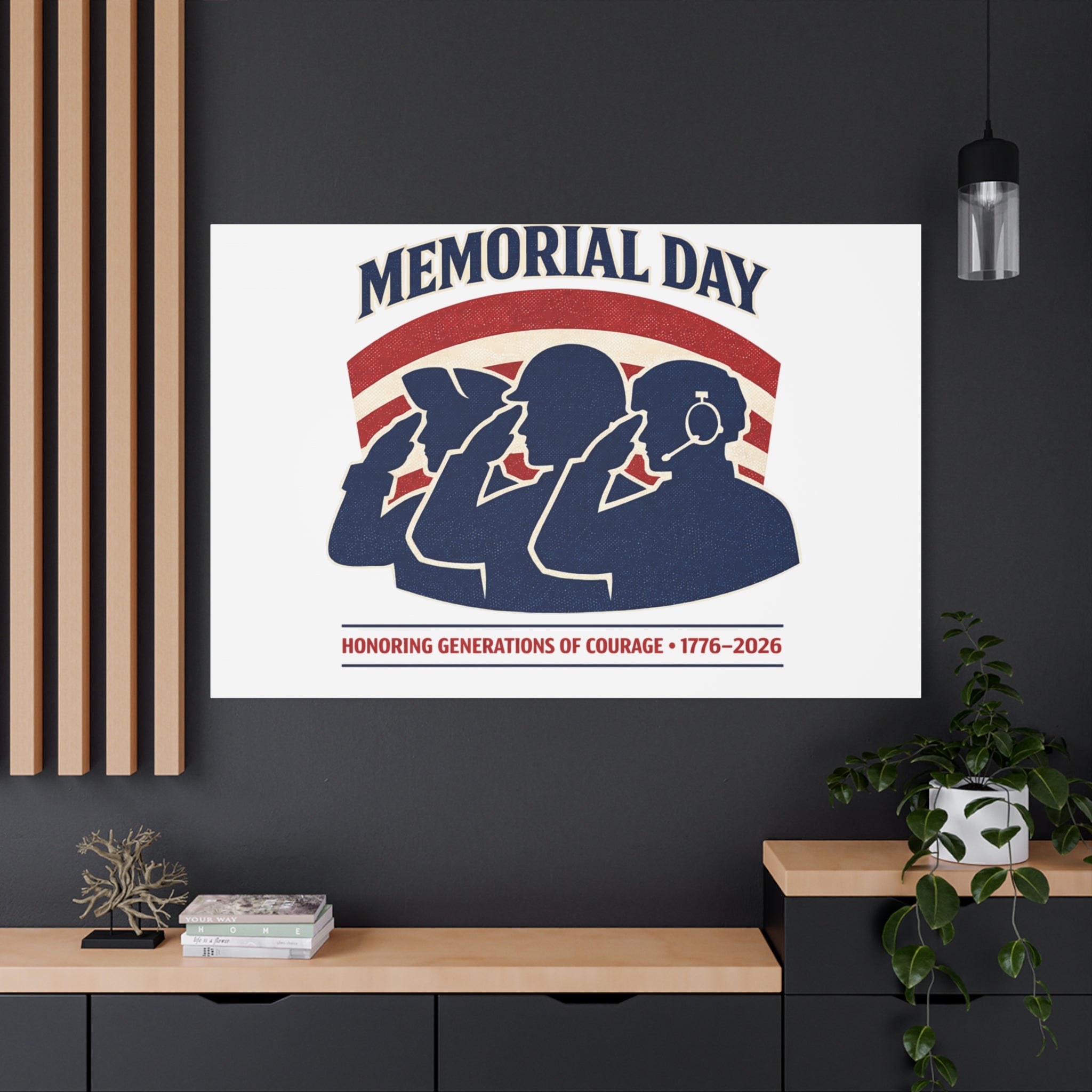 Memorial Day 1776–2026 Canvas | USA 250, patriotic vintage distressed