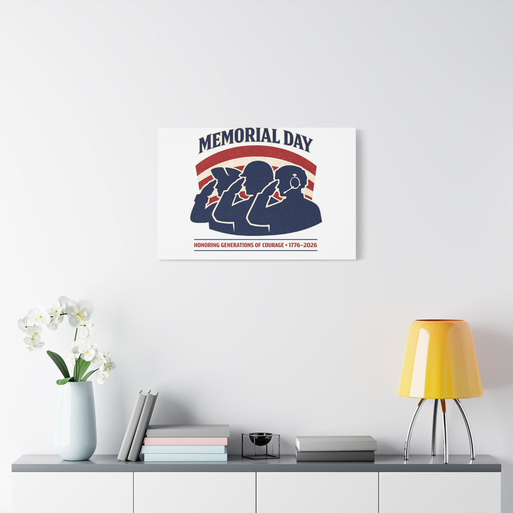 Memorial Day 1776–2026 Canvas | USA 250, patriotic vintage distressed