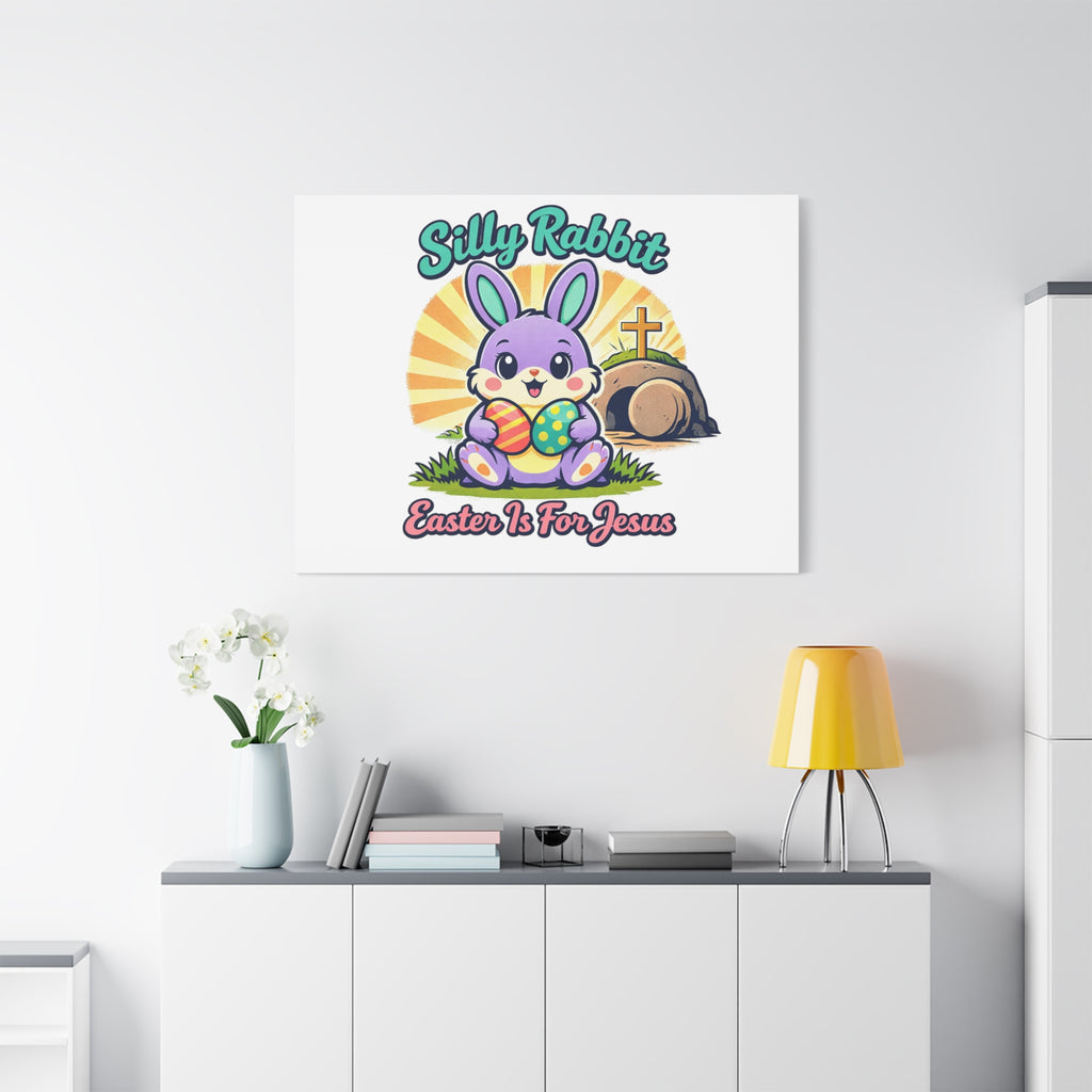 Easter Is For Jesus Bunny Canvas | Easter Christian, Faith-Based Pastel Retro