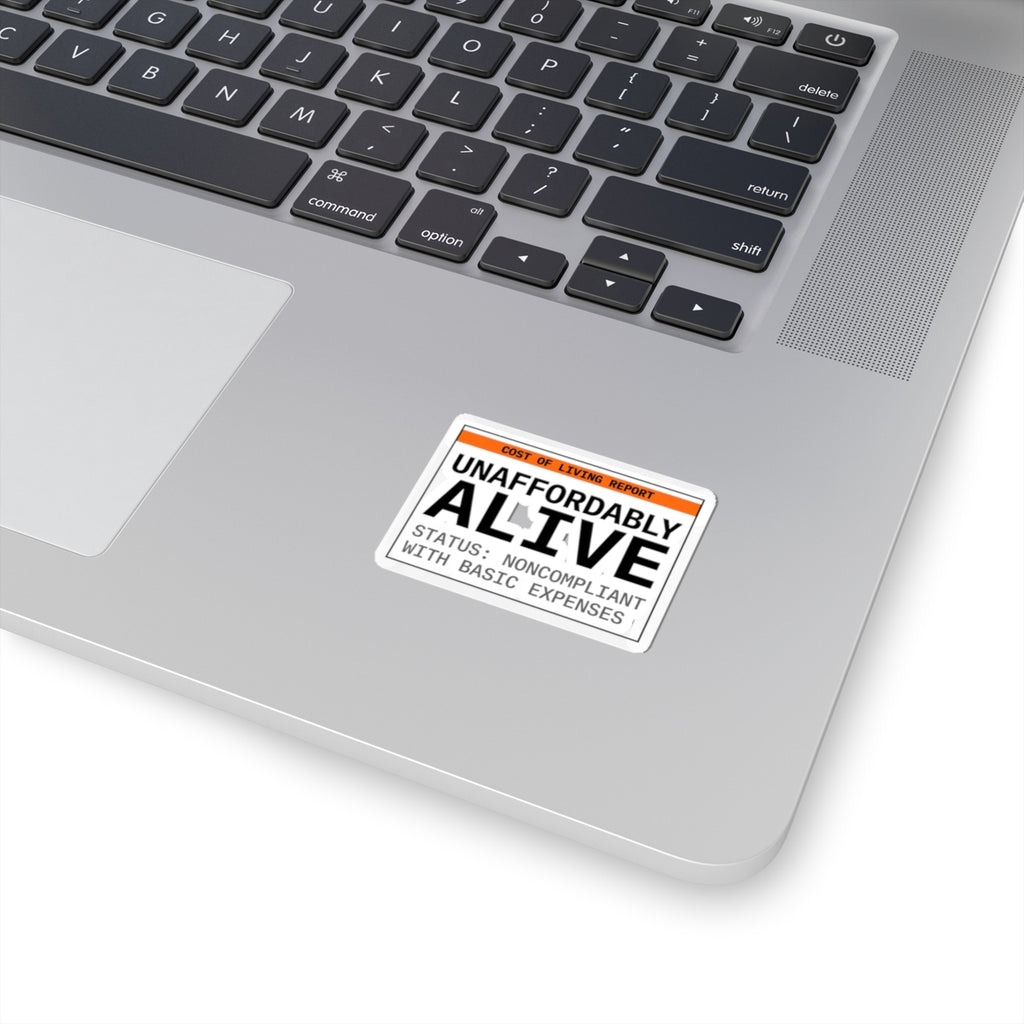 Unaffordably Alive Sticker | cost of living crisis, receipt aesthetic