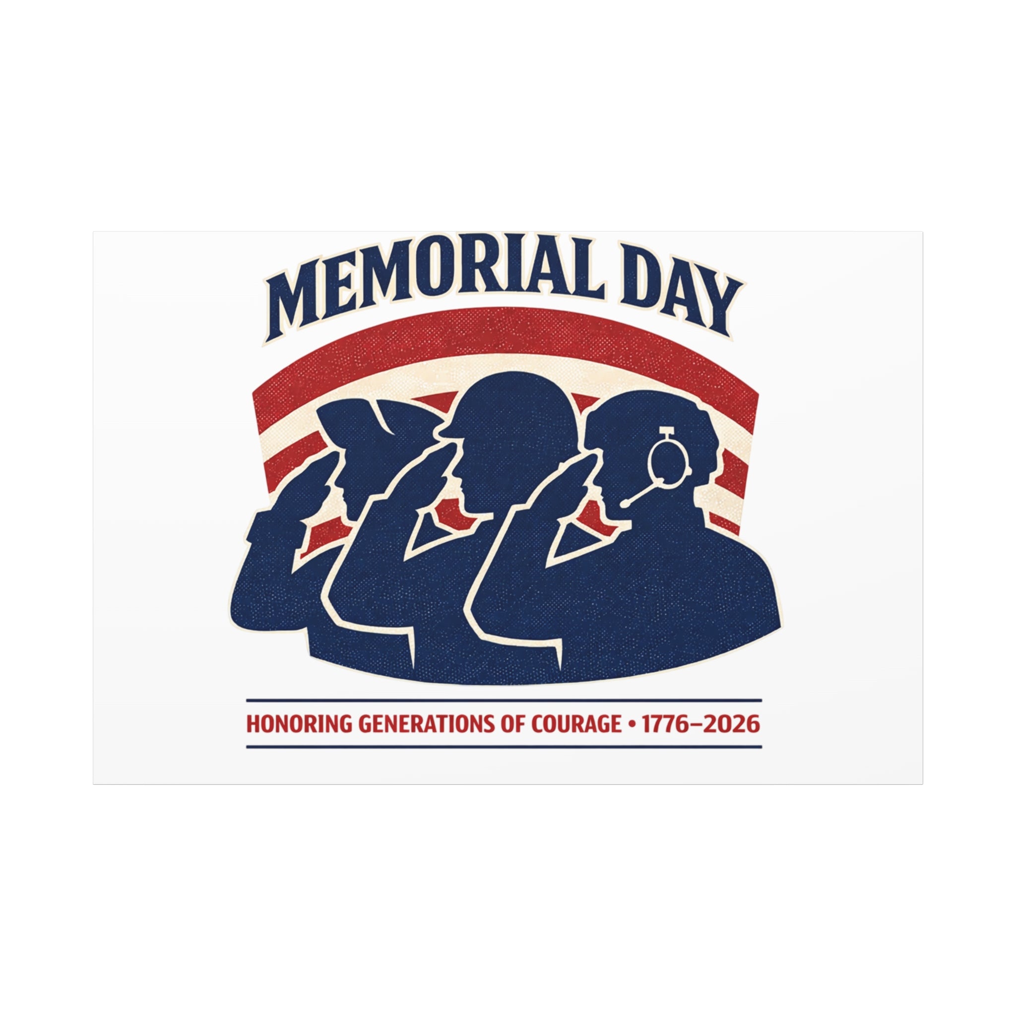 Memorial Day 1776–2026 Canvas | USA 250, patriotic vintage distressed