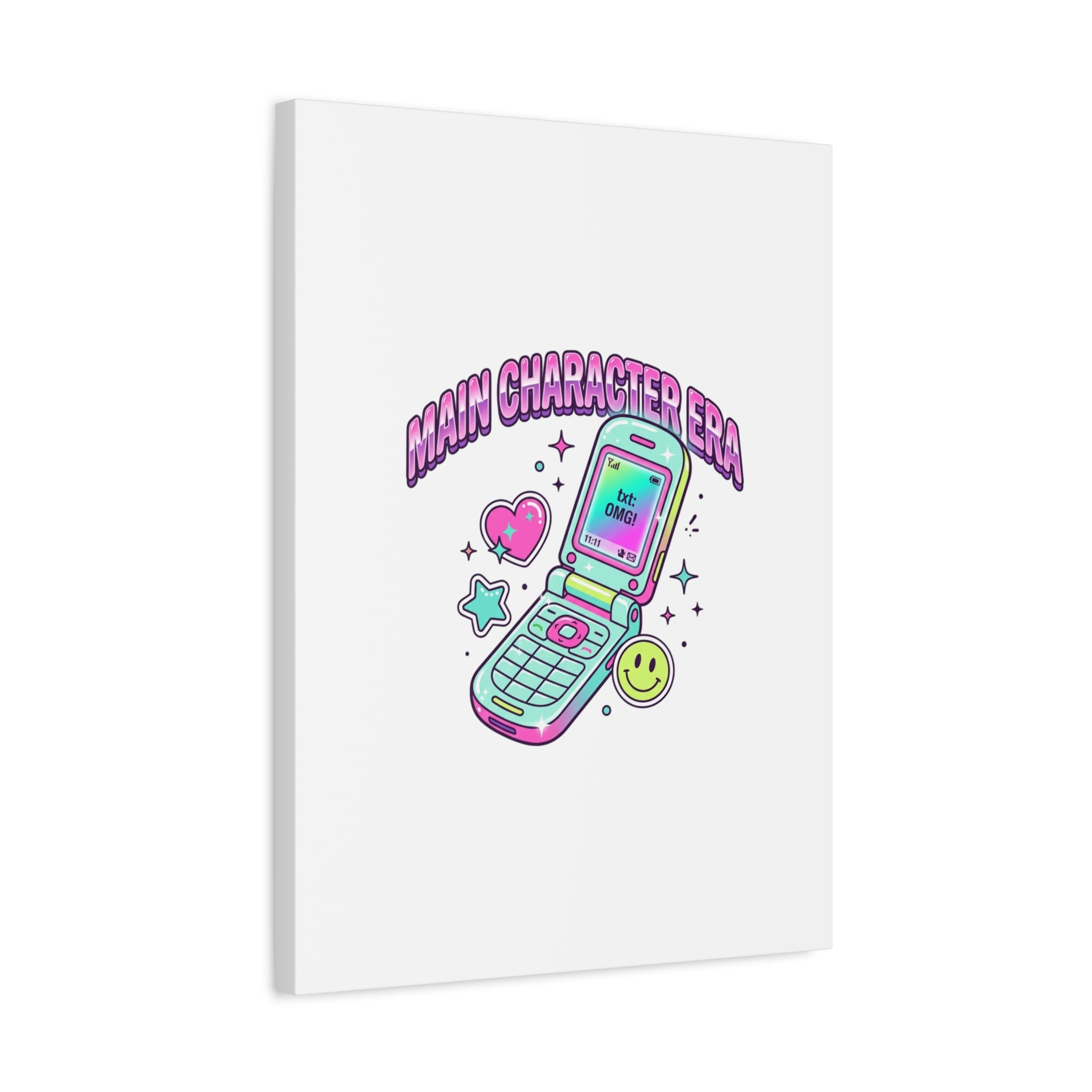 Main Character Era Canvas | Y2K Aesthetic, Retro Flip Phone Wall Art
