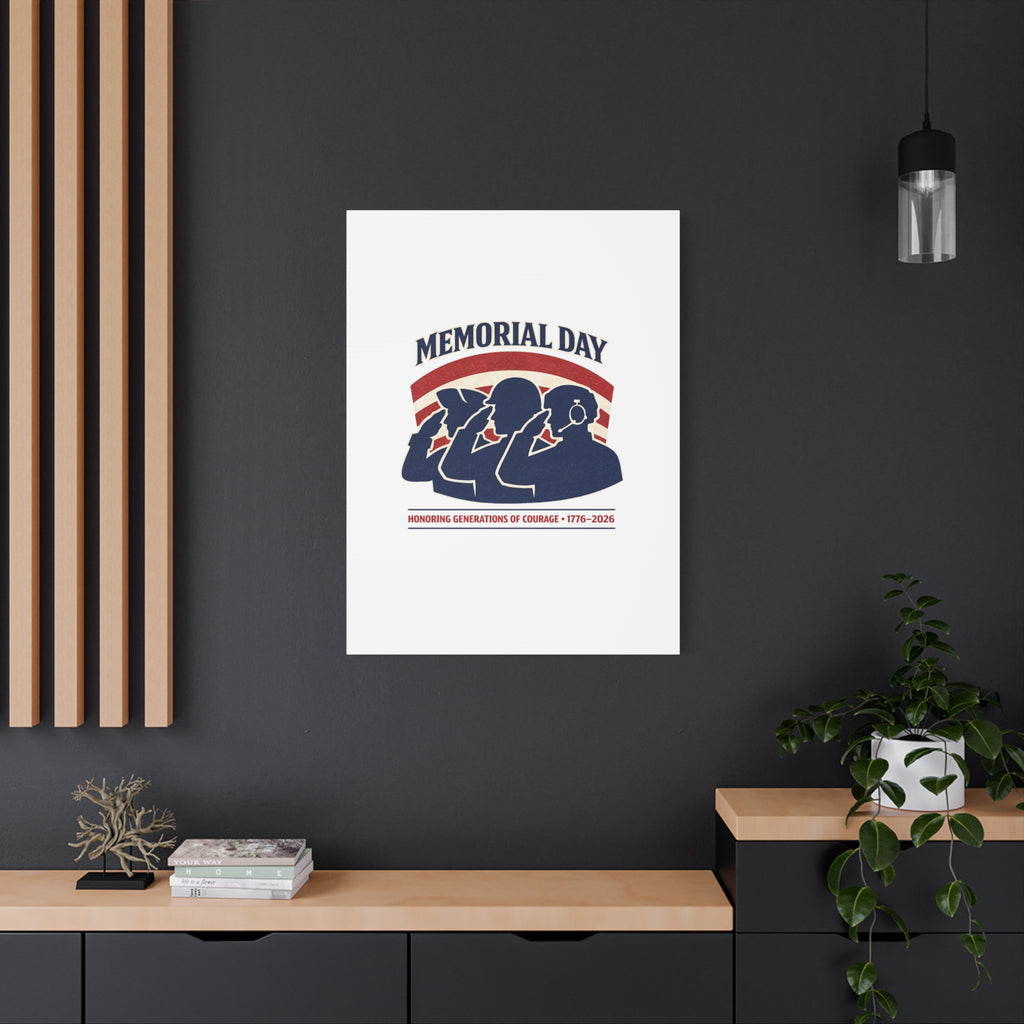 Memorial Day 1776–2026 Canvas | USA 250, patriotic vintage distressed
