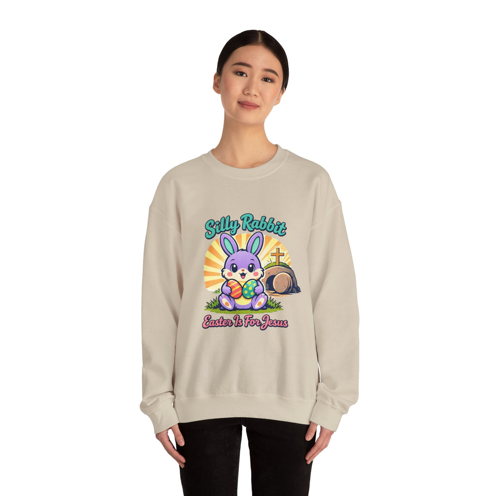 Silly Rabbit Easter Christian Sweatshirt | pastel retro, church humor
