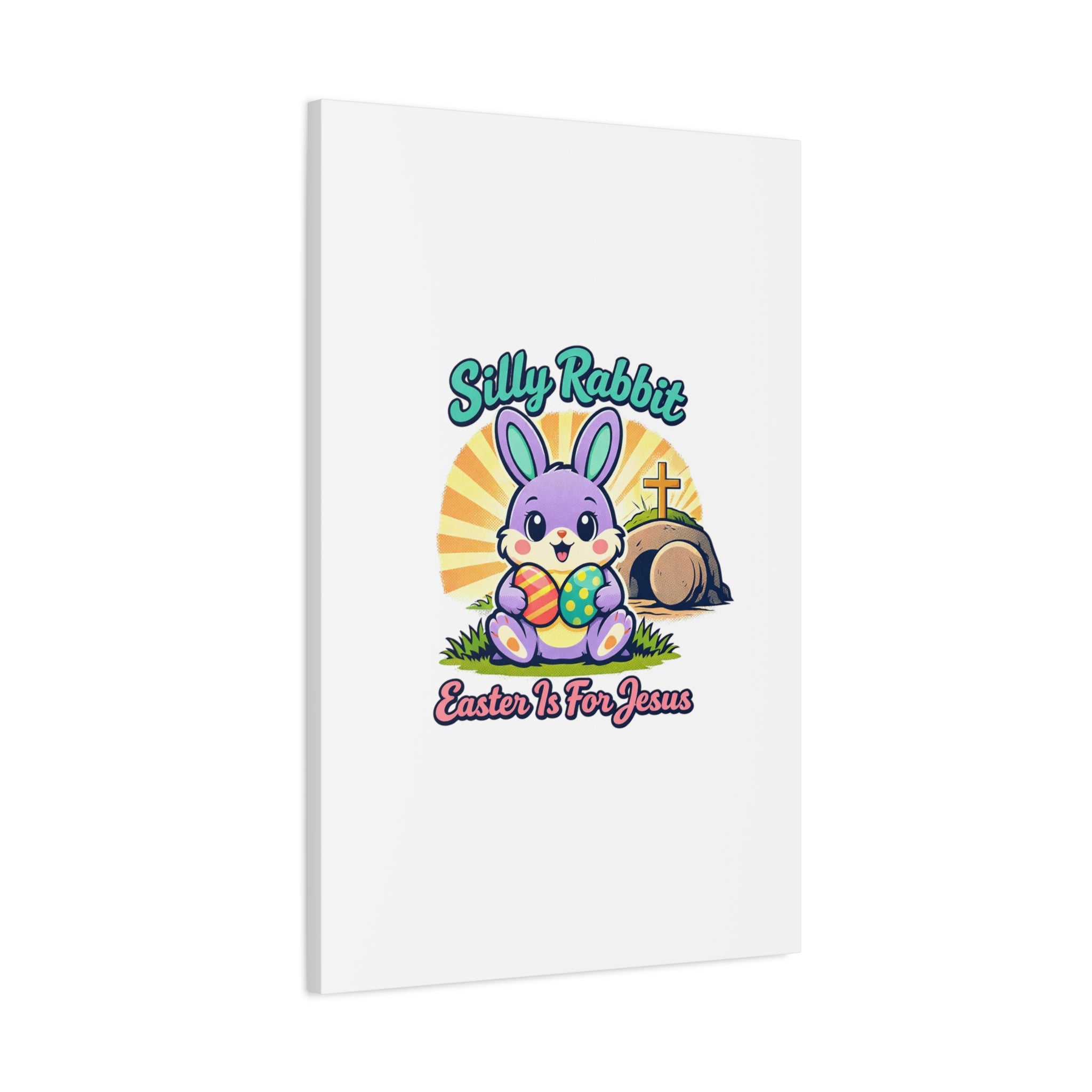 Easter Is For Jesus Bunny Canvas | Easter Christian, Faith-Based Pastel Retro