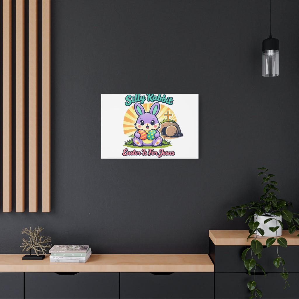 Easter Is For Jesus Bunny Canvas | Easter Christian, Faith-Based Pastel Retro