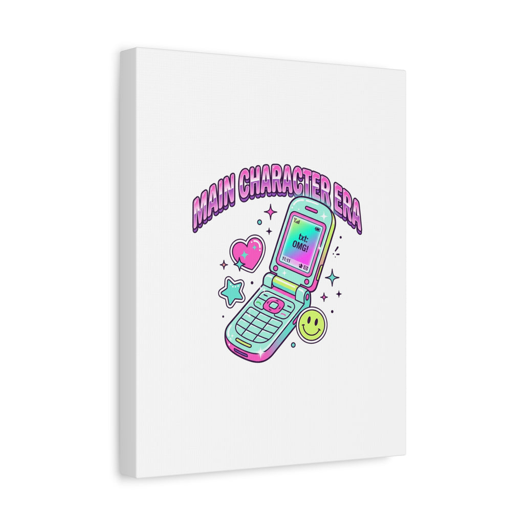 Main Character Era Canvas | Y2K Aesthetic, Retro Flip Phone Wall Art