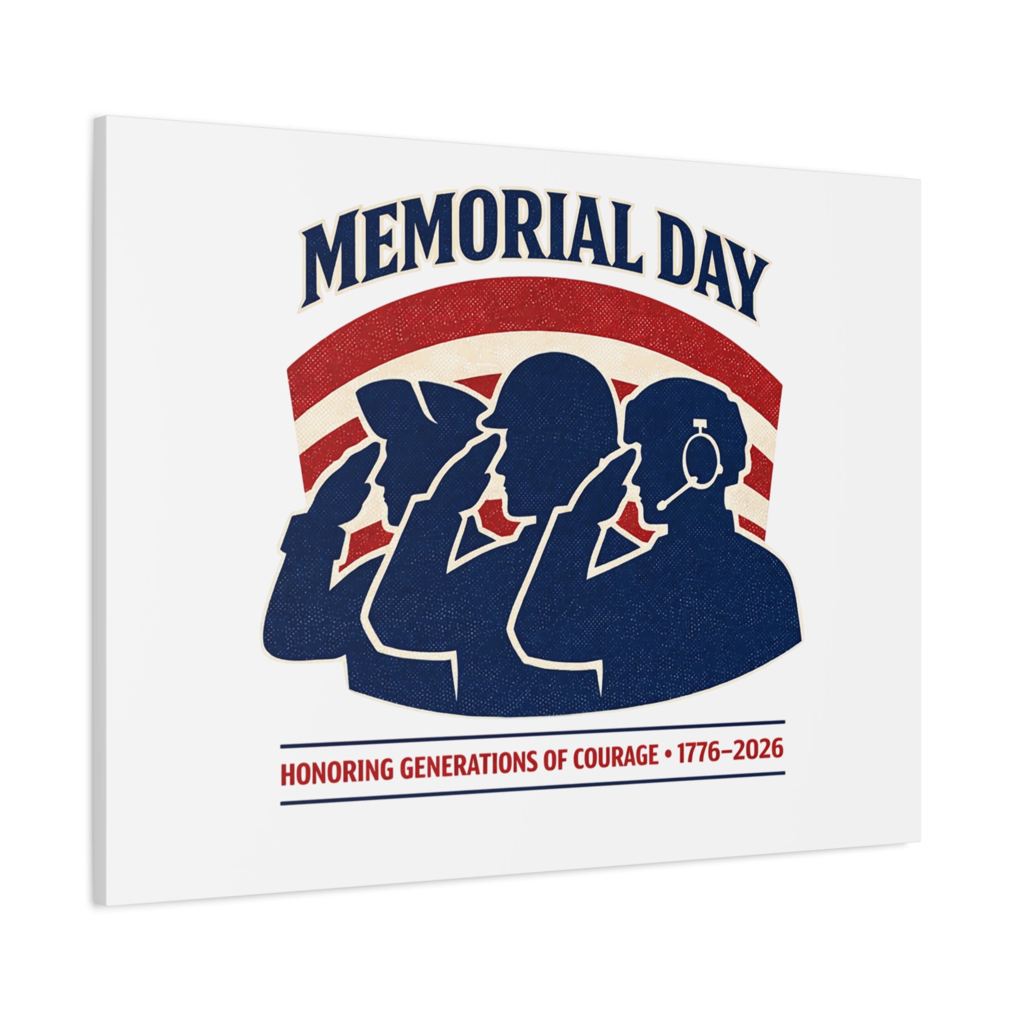 Memorial Day 1776–2026 Canvas | USA 250, patriotic vintage distressed