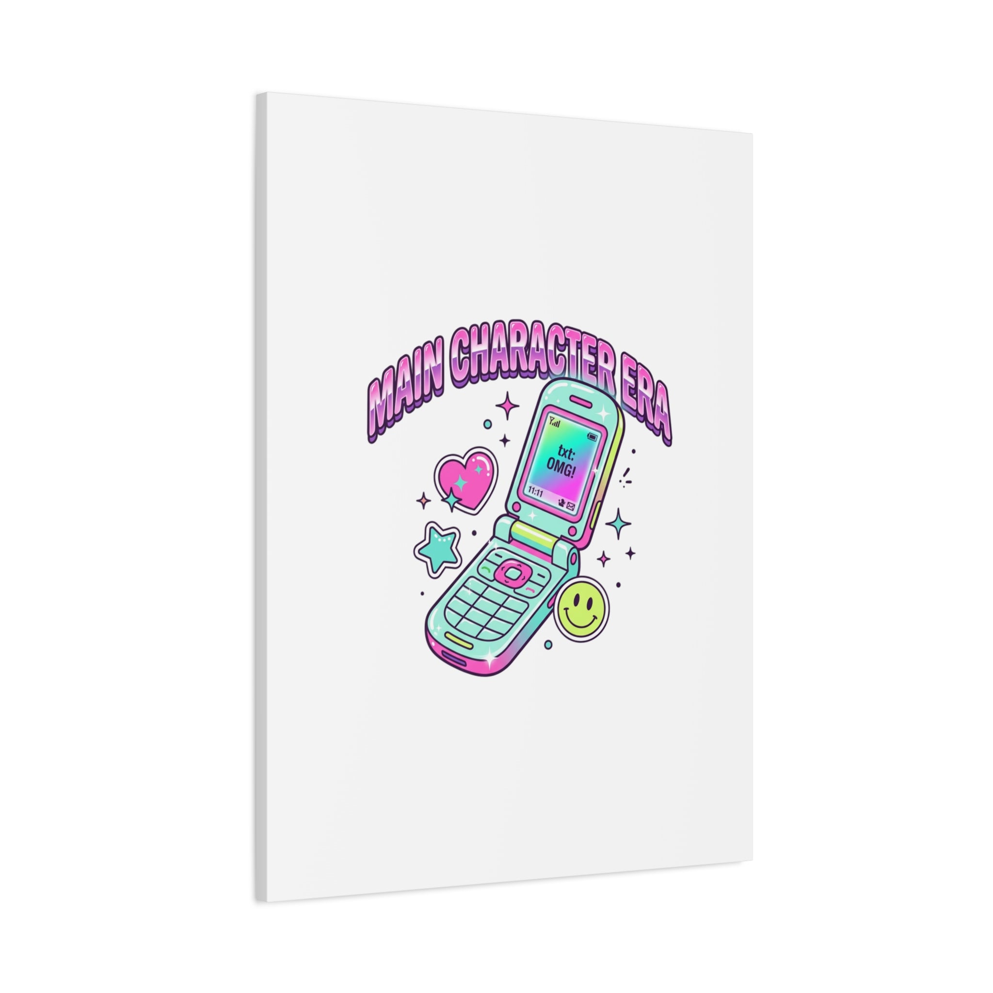 Main Character Era Canvas | Y2K Aesthetic, Retro Flip Phone Wall Art