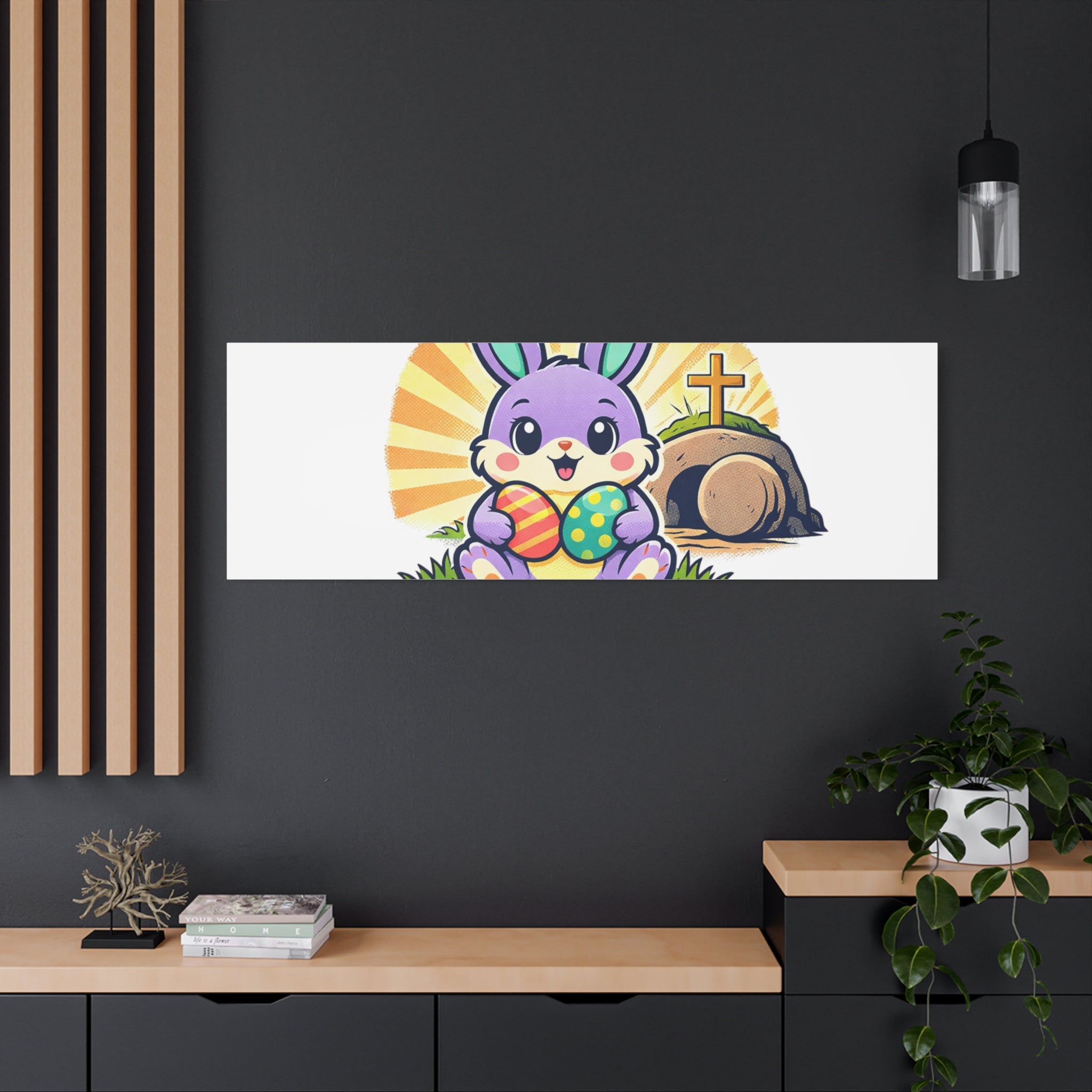 Easter Is For Jesus Bunny Canvas | Easter Christian, Faith-Based Pastel Retro