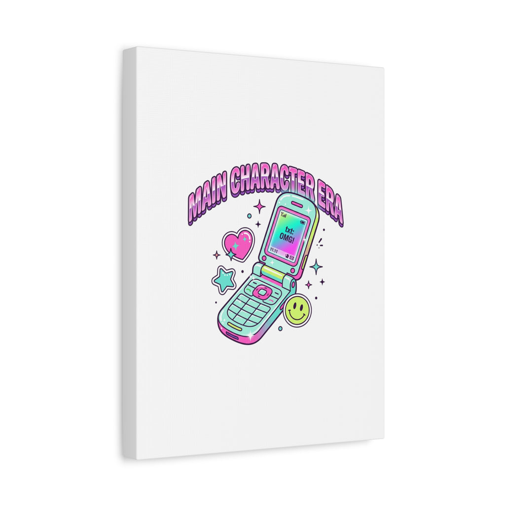 Main Character Era Canvas | Y2K Aesthetic, Retro Flip Phone Wall Art