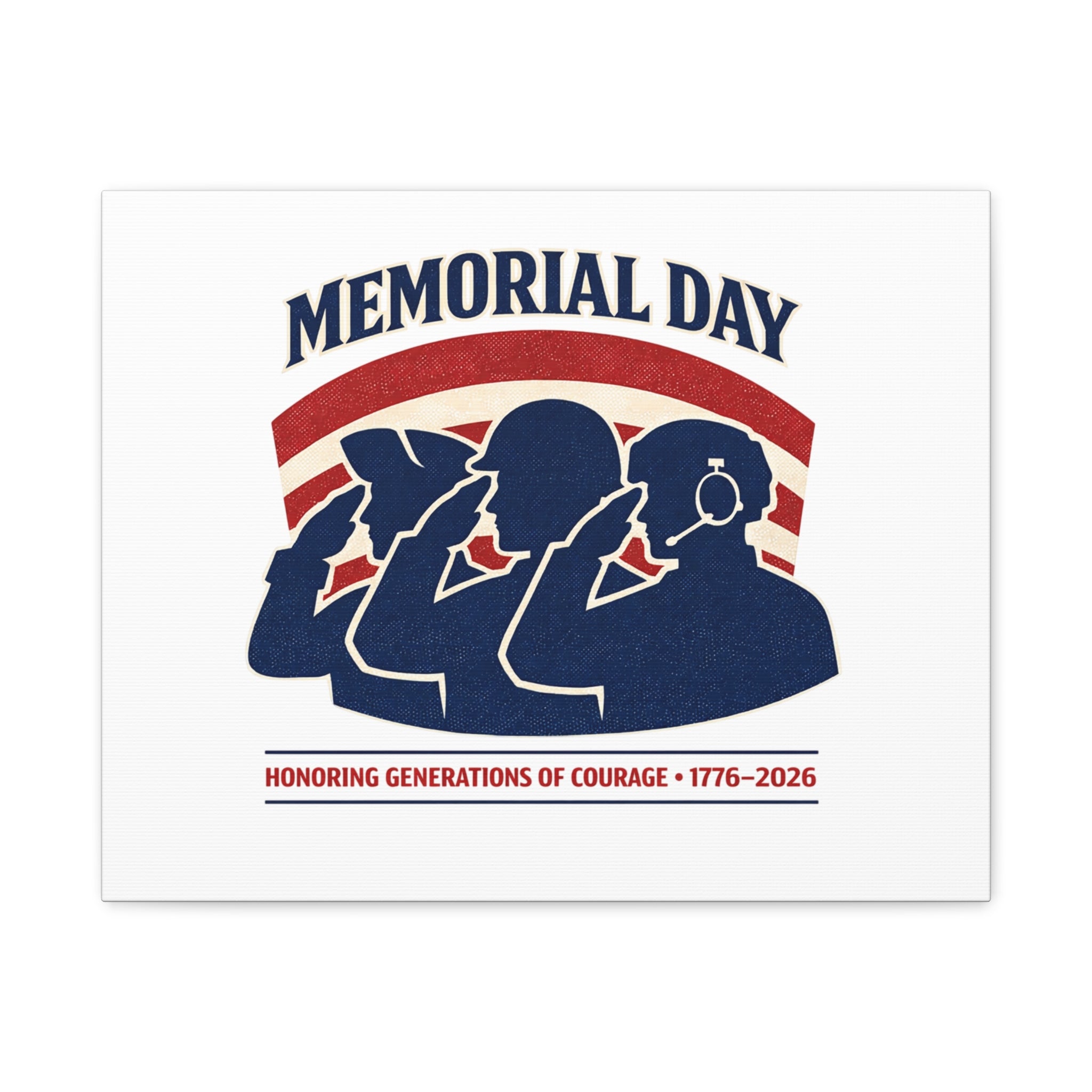 Memorial Day 1776–2026 Canvas | USA 250, patriotic vintage distressed