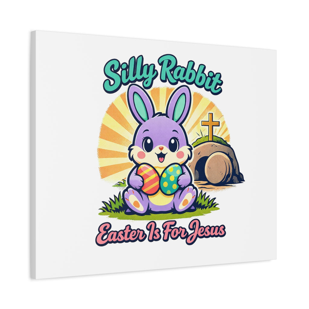 Easter Is For Jesus Bunny Canvas | Easter Christian, Faith-Based Pastel Retro