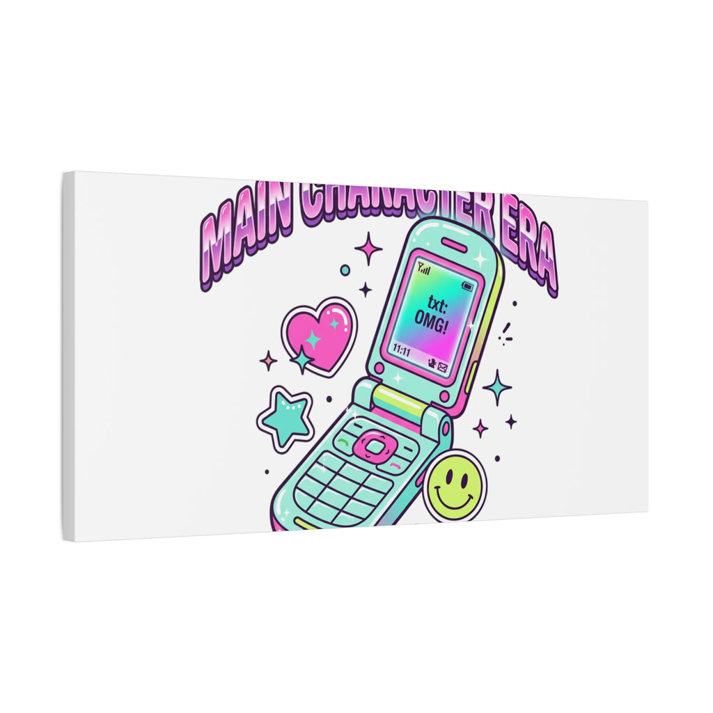 Main Character Era Canvas | Y2K Aesthetic, Retro Flip Phone Wall Art