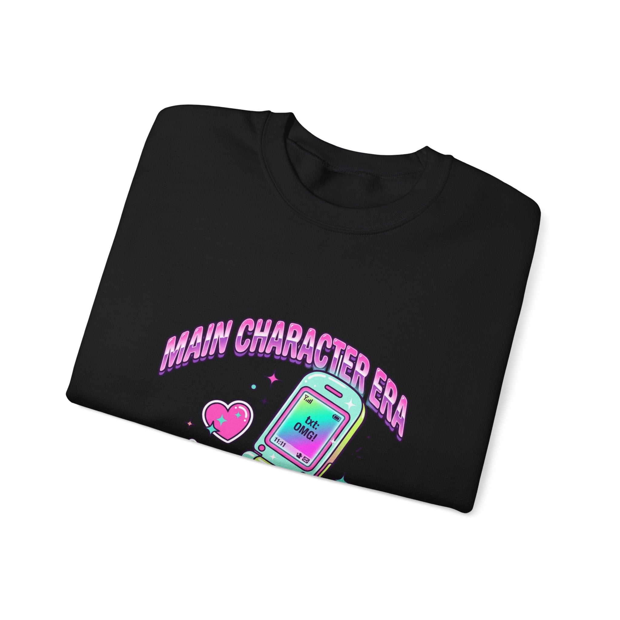 Flirty Y2K Flip Phone Graphic Sweatshirt | 2000s Aesthetic, Retro Internet