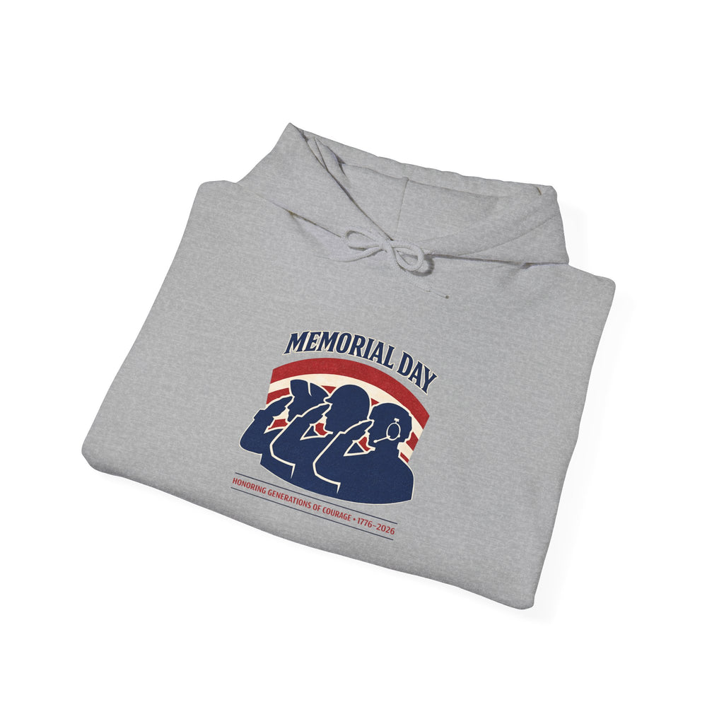 Memorial Day 1776–2026 Hoodie | USA 250 Vintage Distressed, Red White Blue Americana