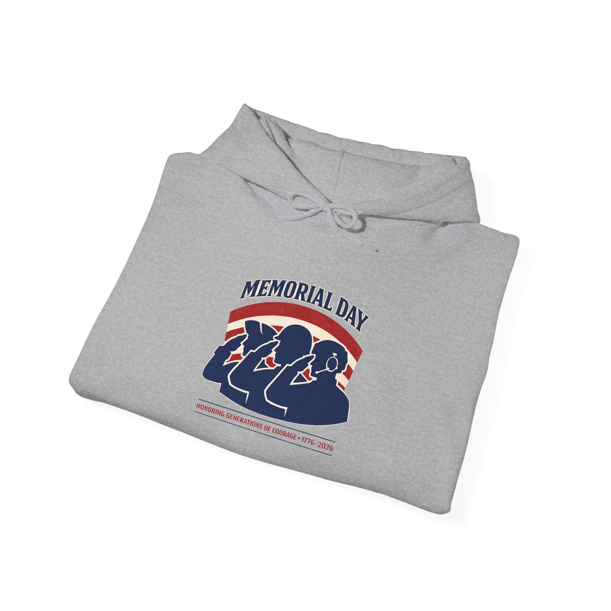 Memorial Day 1776–2026 Hoodie | USA 250 Vintage Distressed, Red White Blue Americana