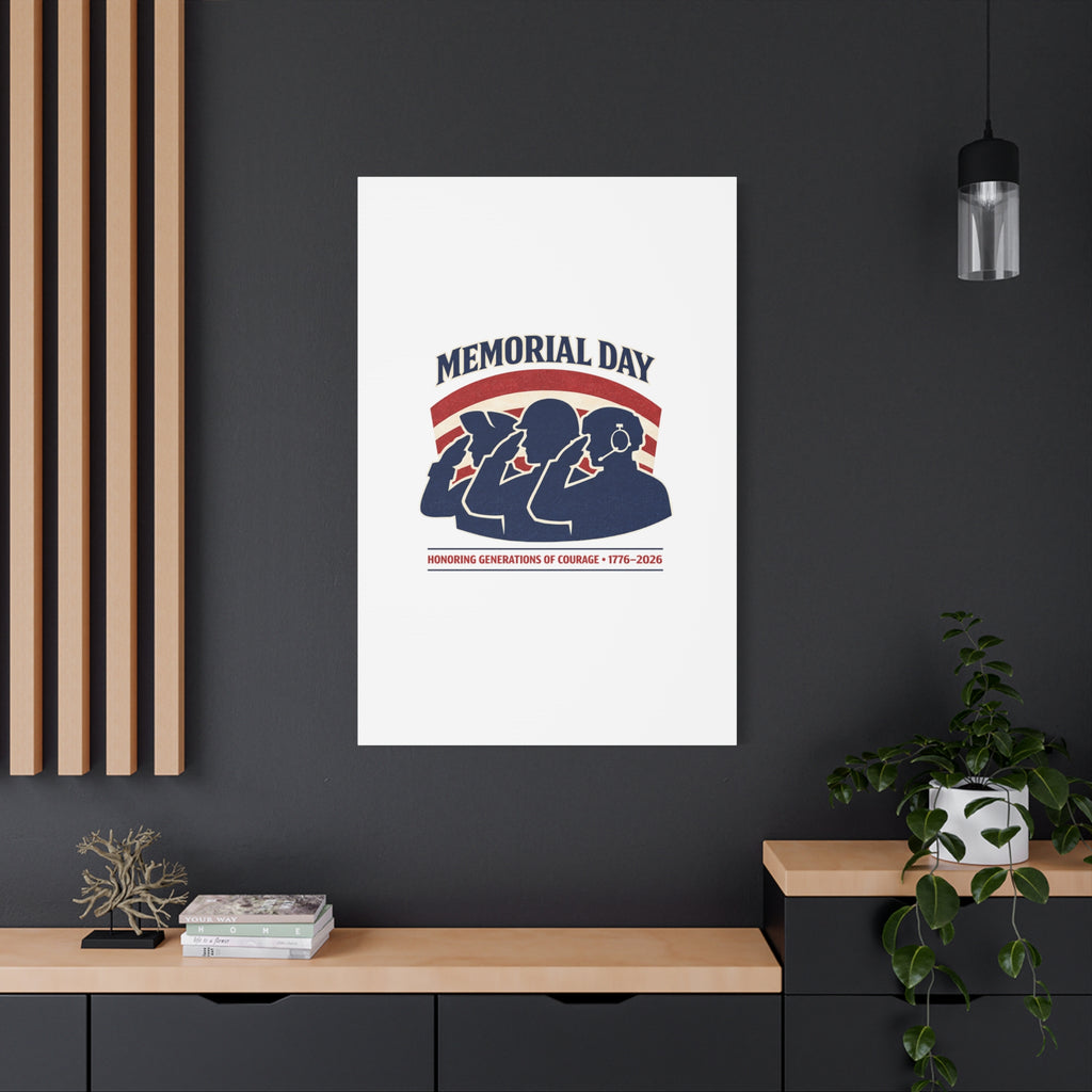 Memorial Day 1776–2026 Canvas | USA 250, patriotic vintage distressed