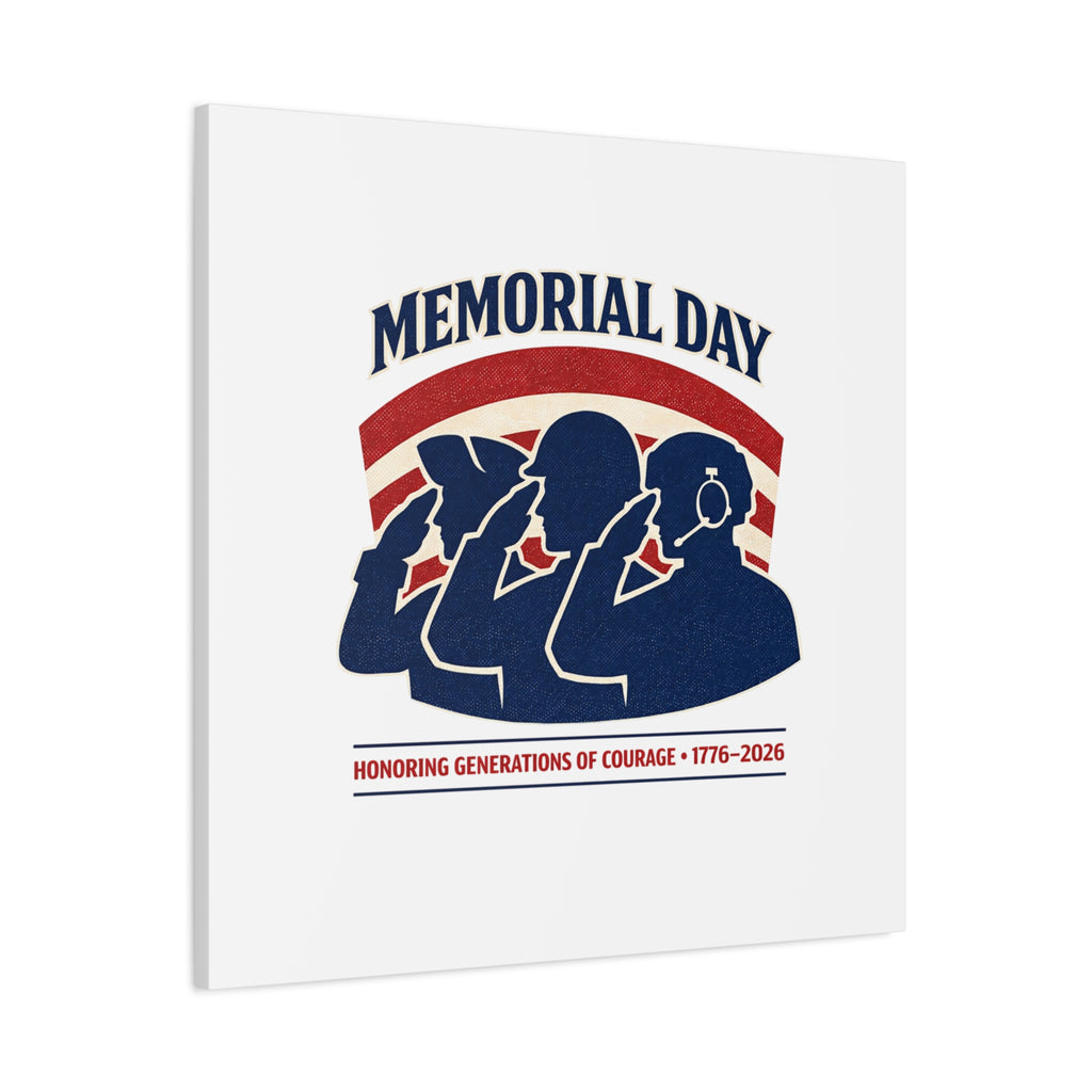Memorial Day 1776–2026 Canvas | USA 250, patriotic vintage distressed