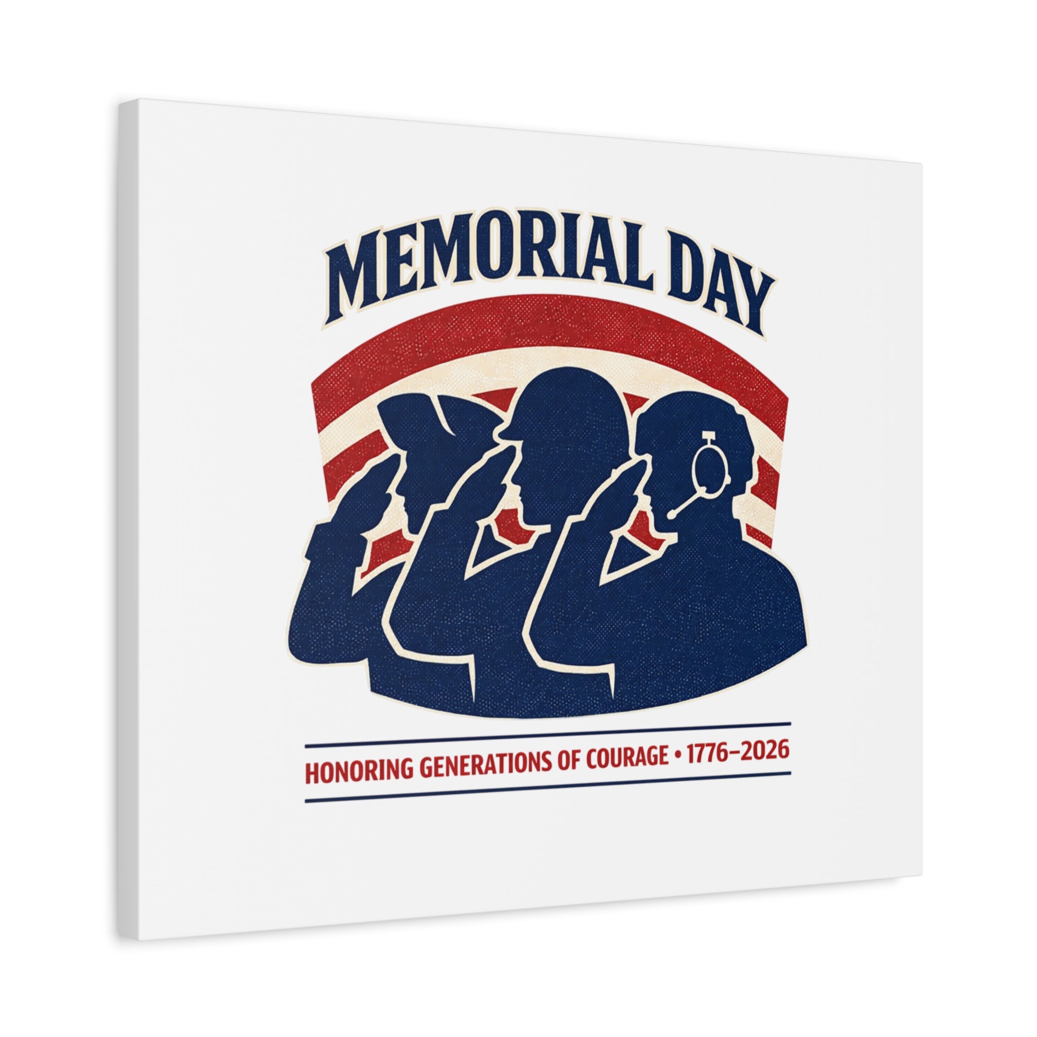 Memorial Day 1776–2026 Canvas | USA 250, patriotic vintage distressed