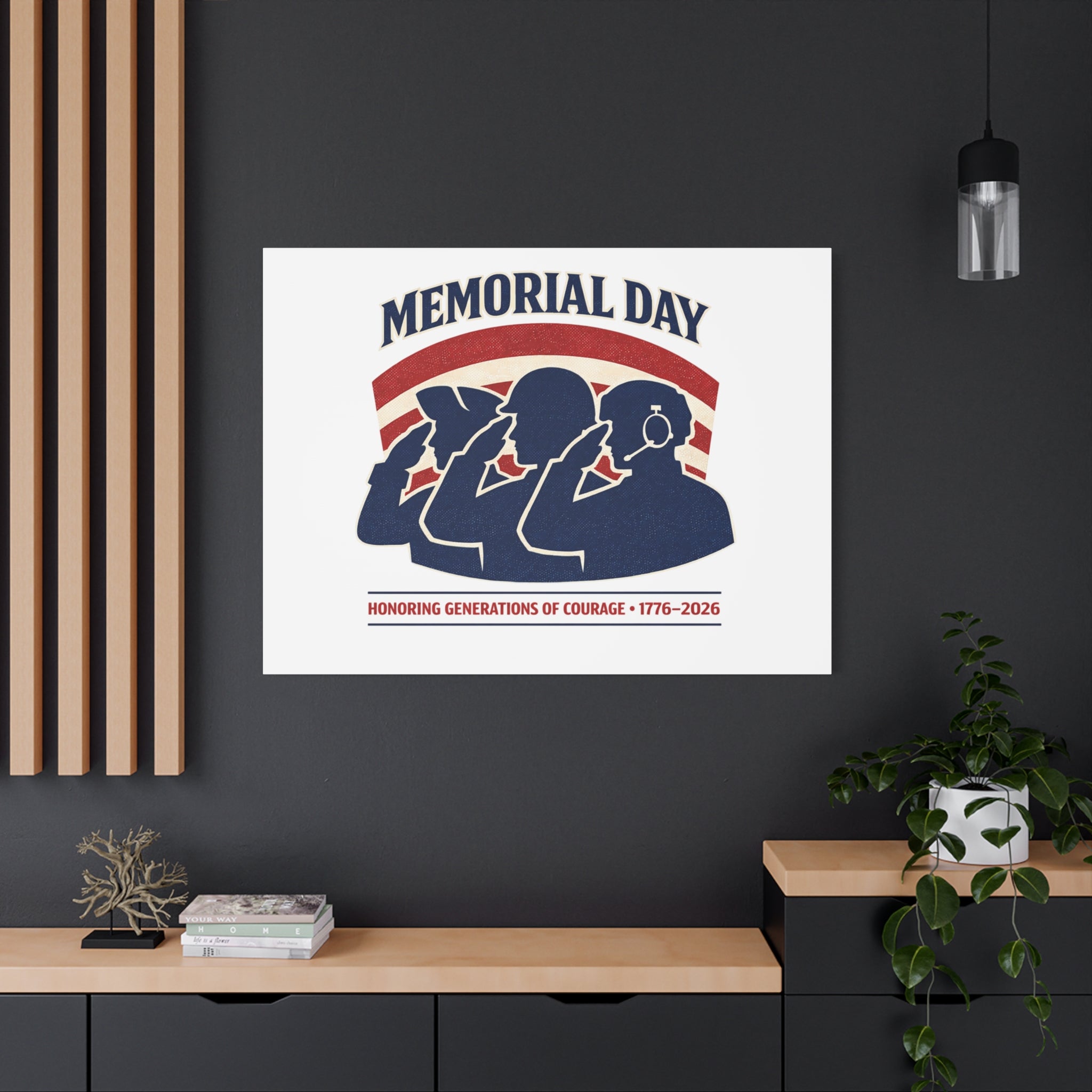 Memorial Day 1776–2026 Canvas | USA 250, patriotic vintage distressed