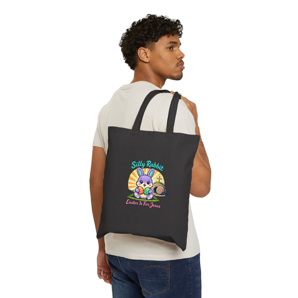 Silly Resurrection Bunny Tote, Easter Christian pastel retro, church humor