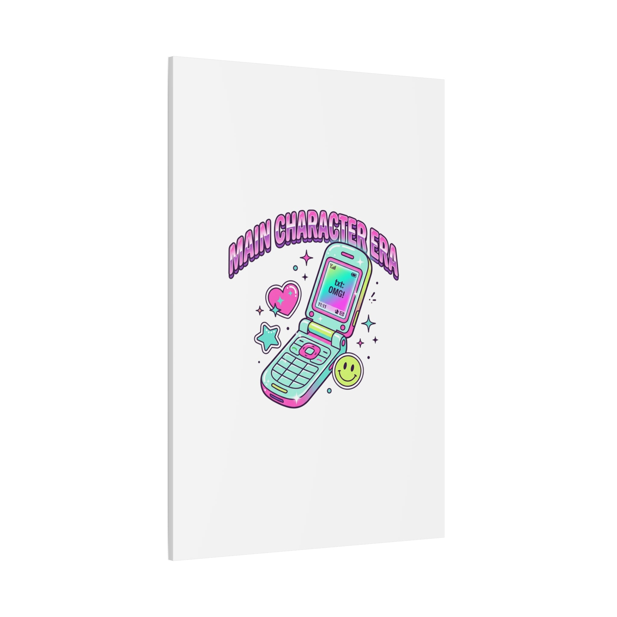 Main Character Era Canvas | Y2K Aesthetic, Retro Flip Phone Wall Art