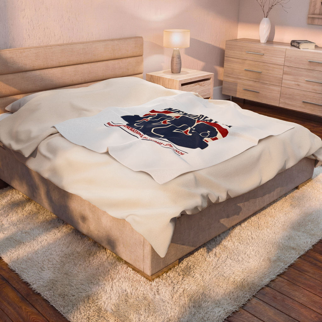 Memorial Day 1776–2026 Velveteen Plush Blanket | USA 250, vintage distressed patriotic