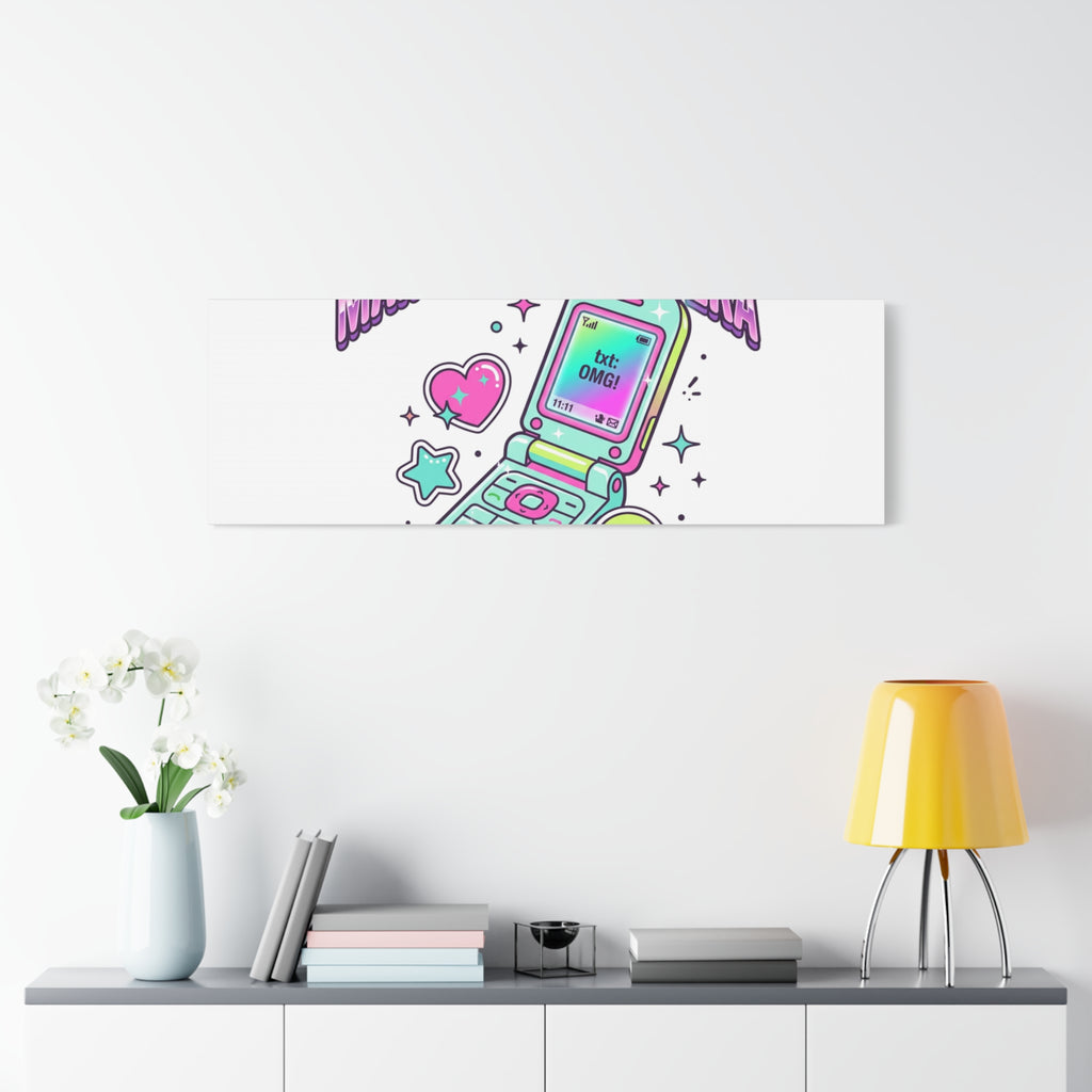 Main Character Era Canvas | Y2K Aesthetic, Retro Flip Phone Wall Art