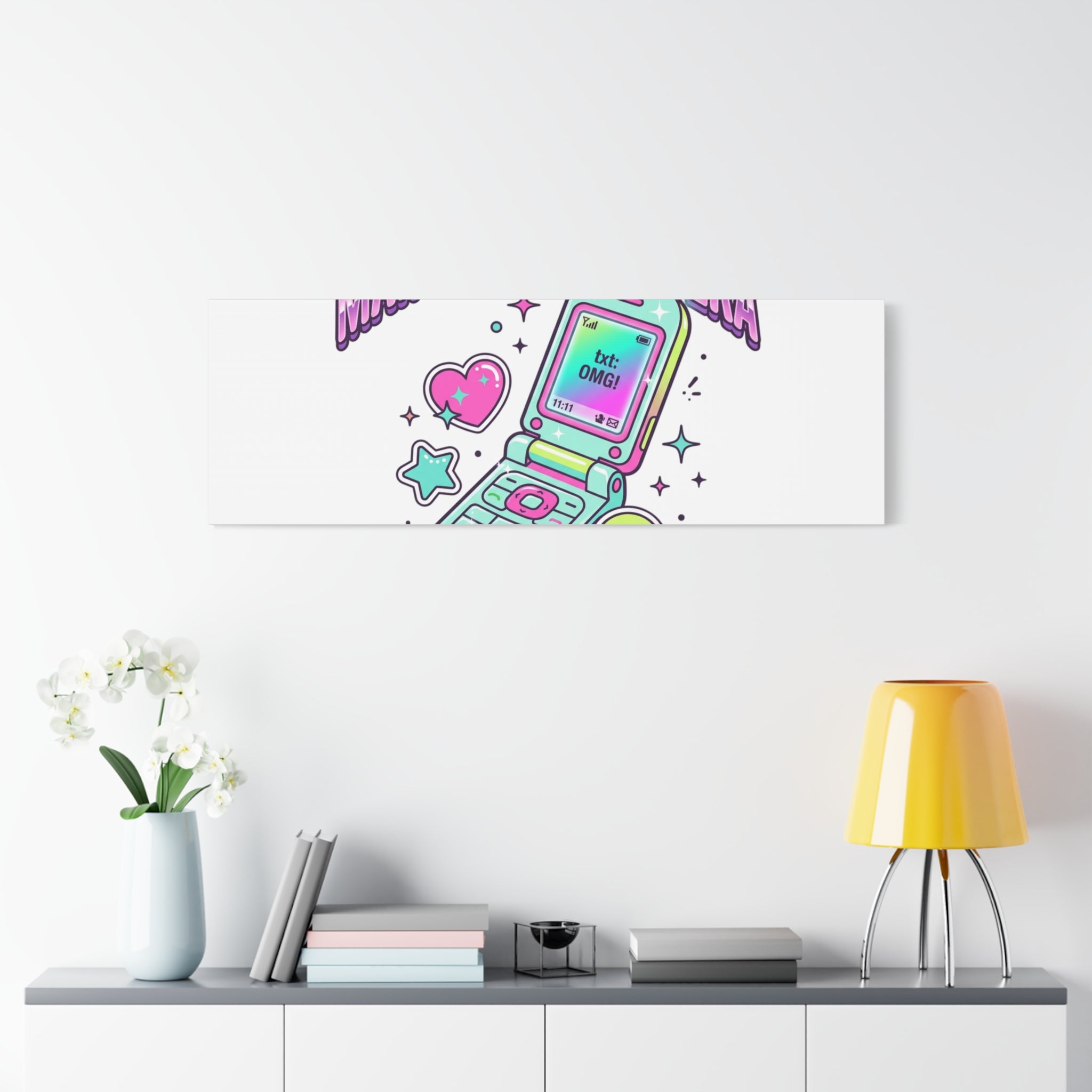 Main Character Era Canvas | Y2K Aesthetic, Retro Flip Phone Wall Art