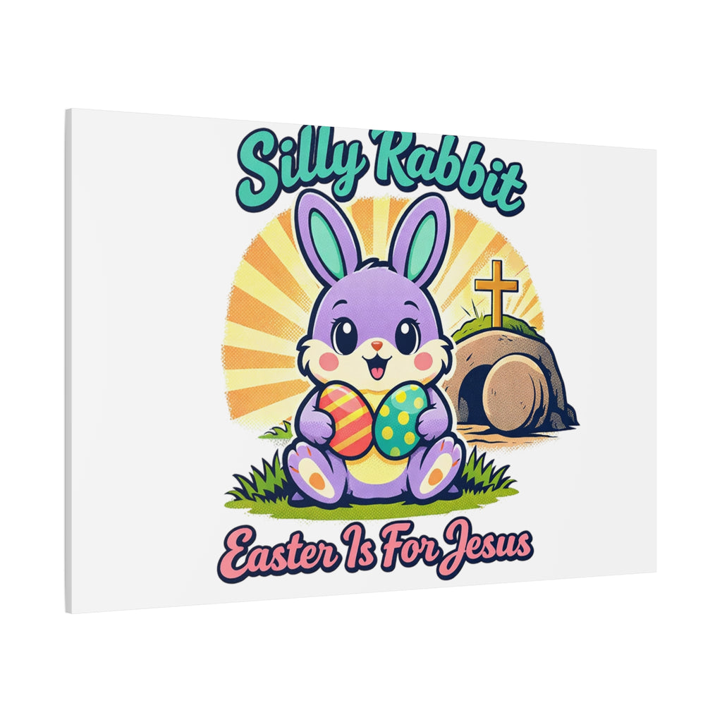 Easter Is For Jesus Bunny Canvas | Easter Christian, Faith-Based Pastel Retro