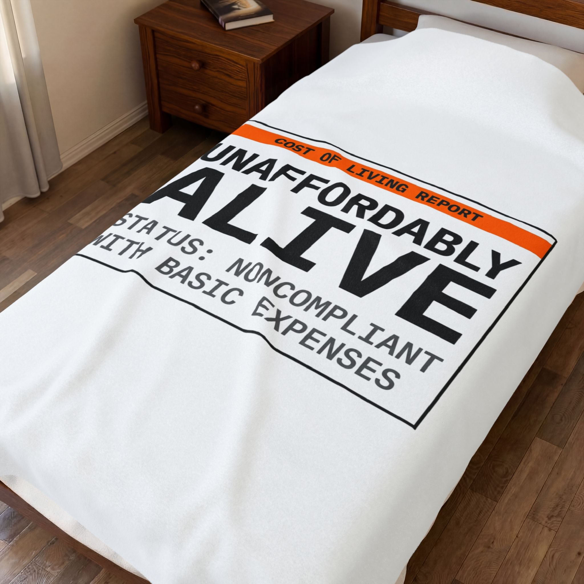 Unaffordably Alive Blanket | cost of living crisis, budget humor