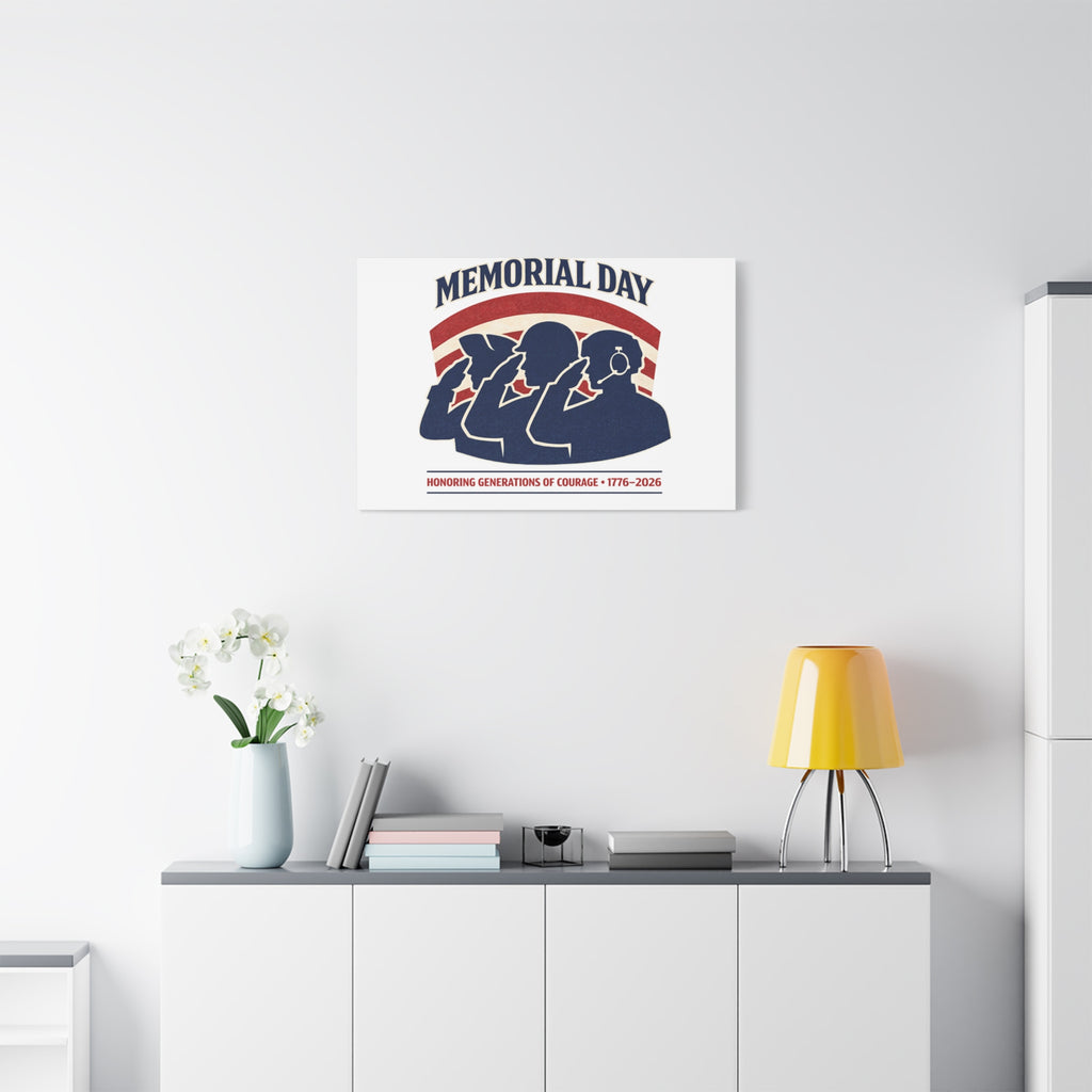 Memorial Day 1776–2026 Canvas | USA 250, patriotic vintage distressed