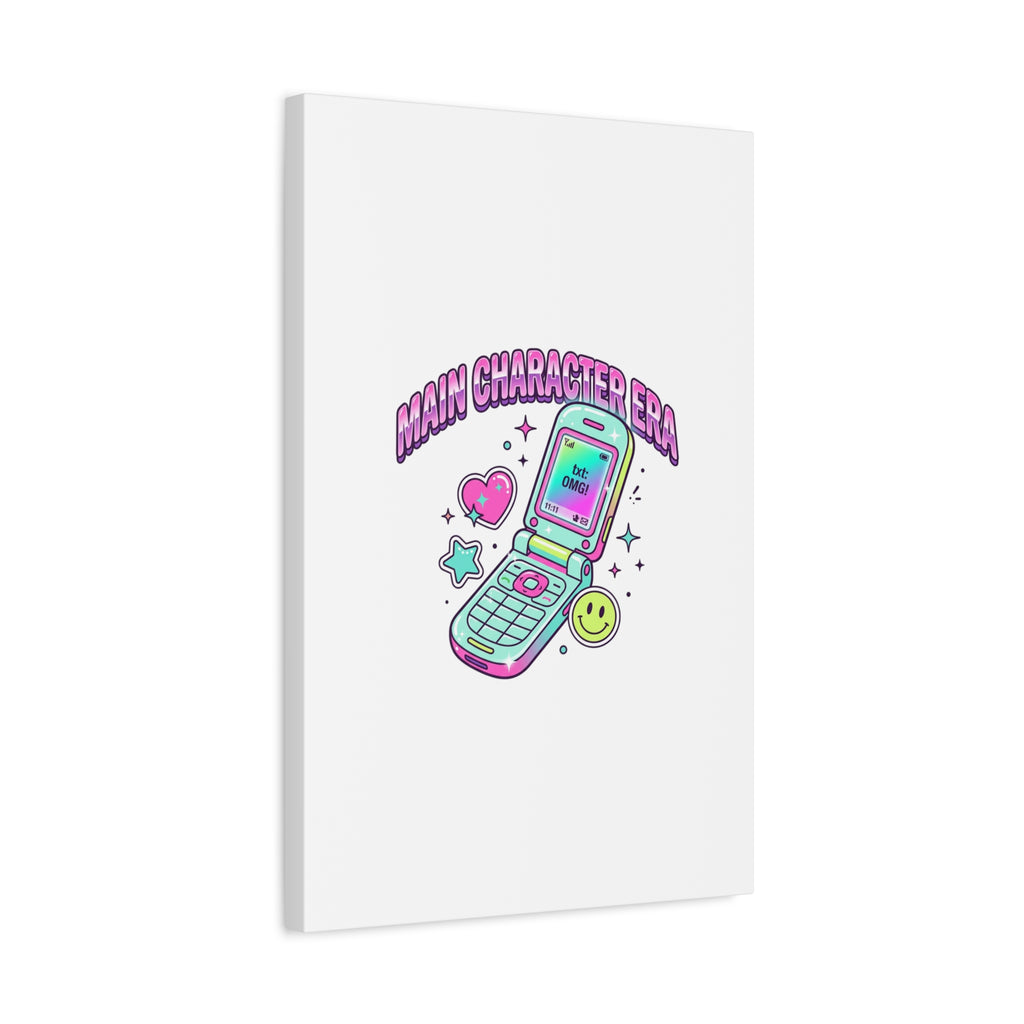Main Character Era Canvas | Y2K Aesthetic, Retro Flip Phone Wall Art