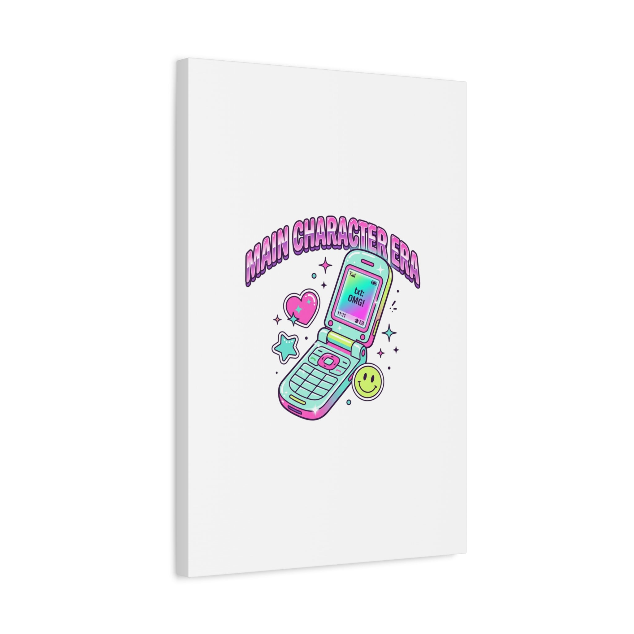 Main Character Era Canvas | Y2K Aesthetic, Retro Flip Phone Wall Art