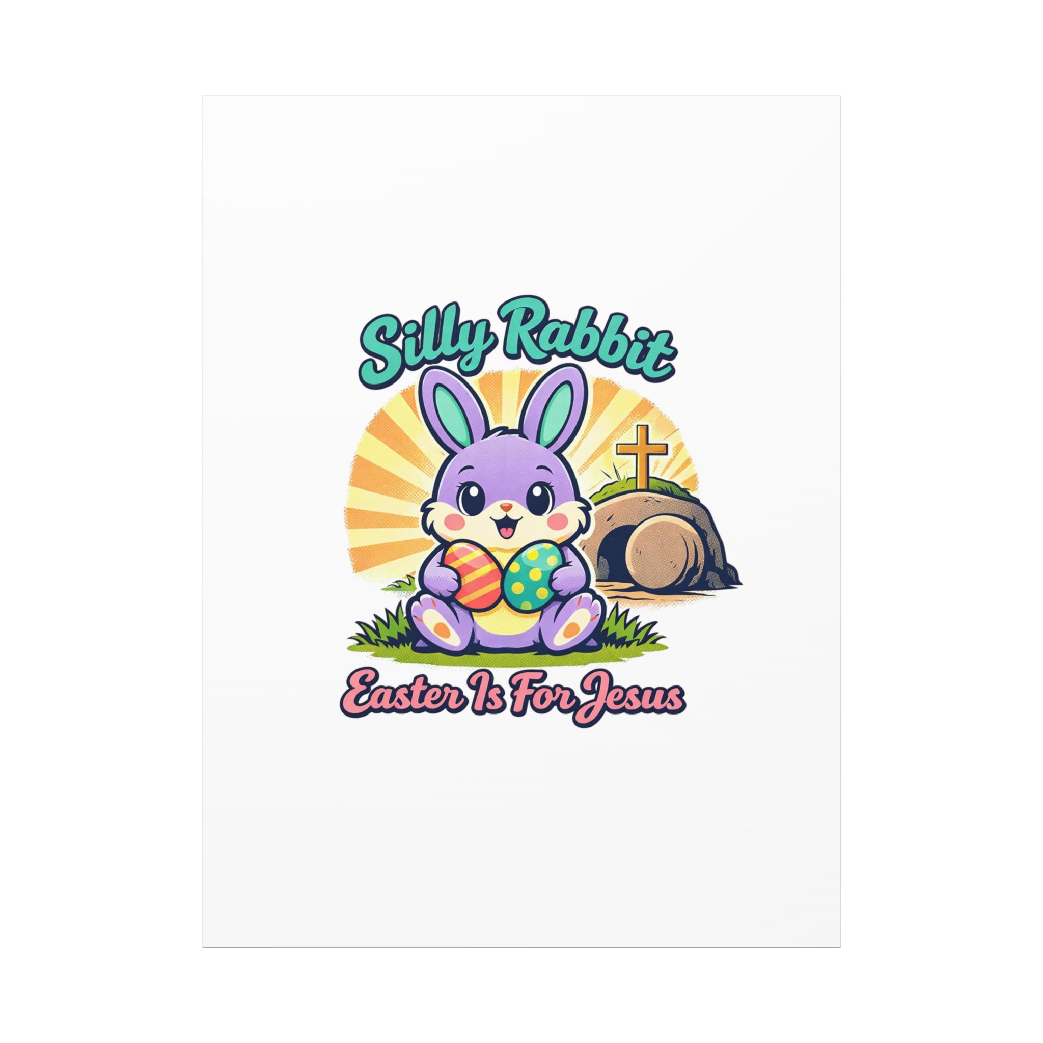 Easter Is For Jesus Bunny Canvas | Easter Christian, Faith-Based Pastel Retro